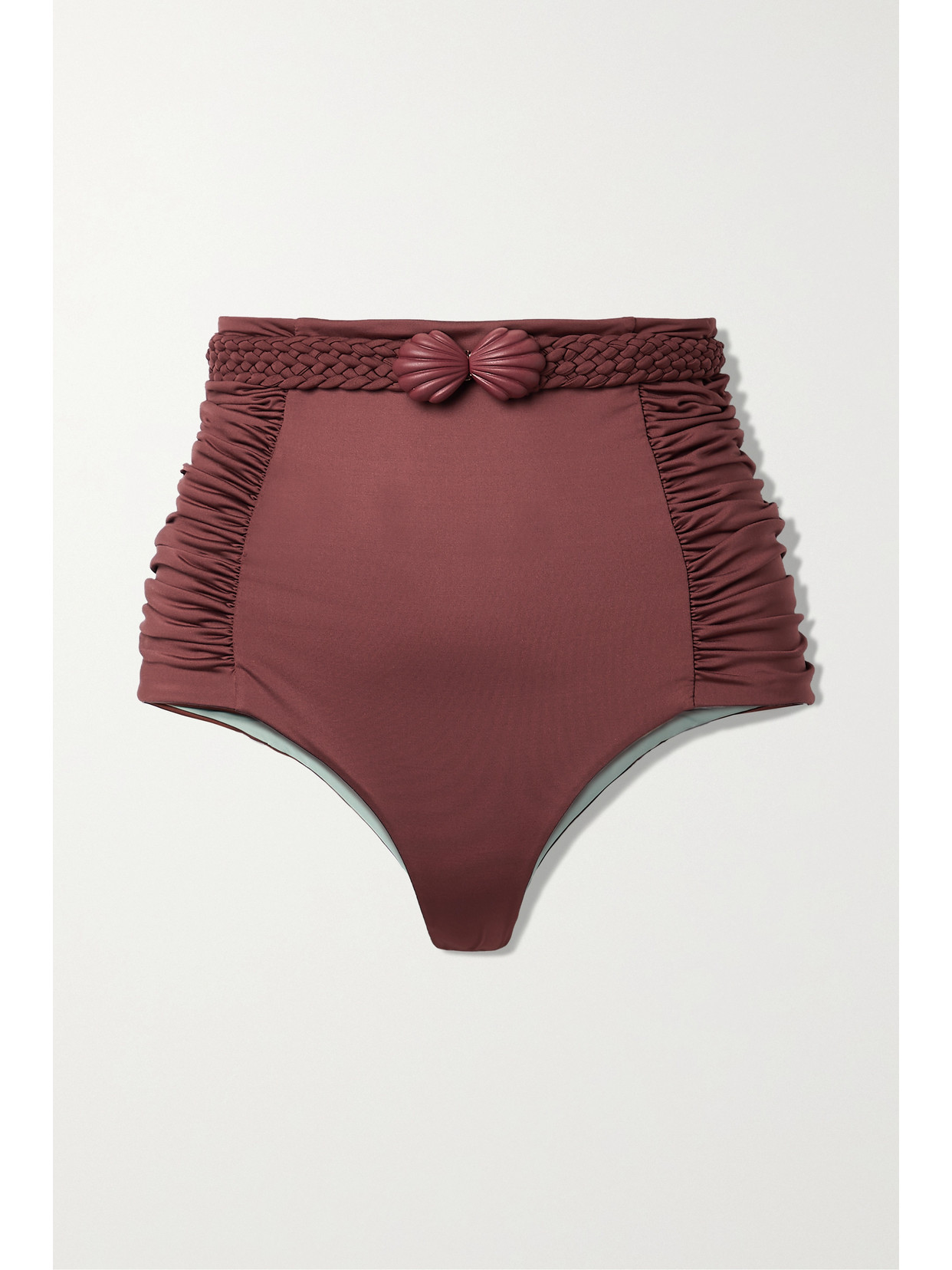 Johanna Ortiz – + Net Sustain Cape Of Good Reversible Belted Ruched Bikini Briefs – Dark brown