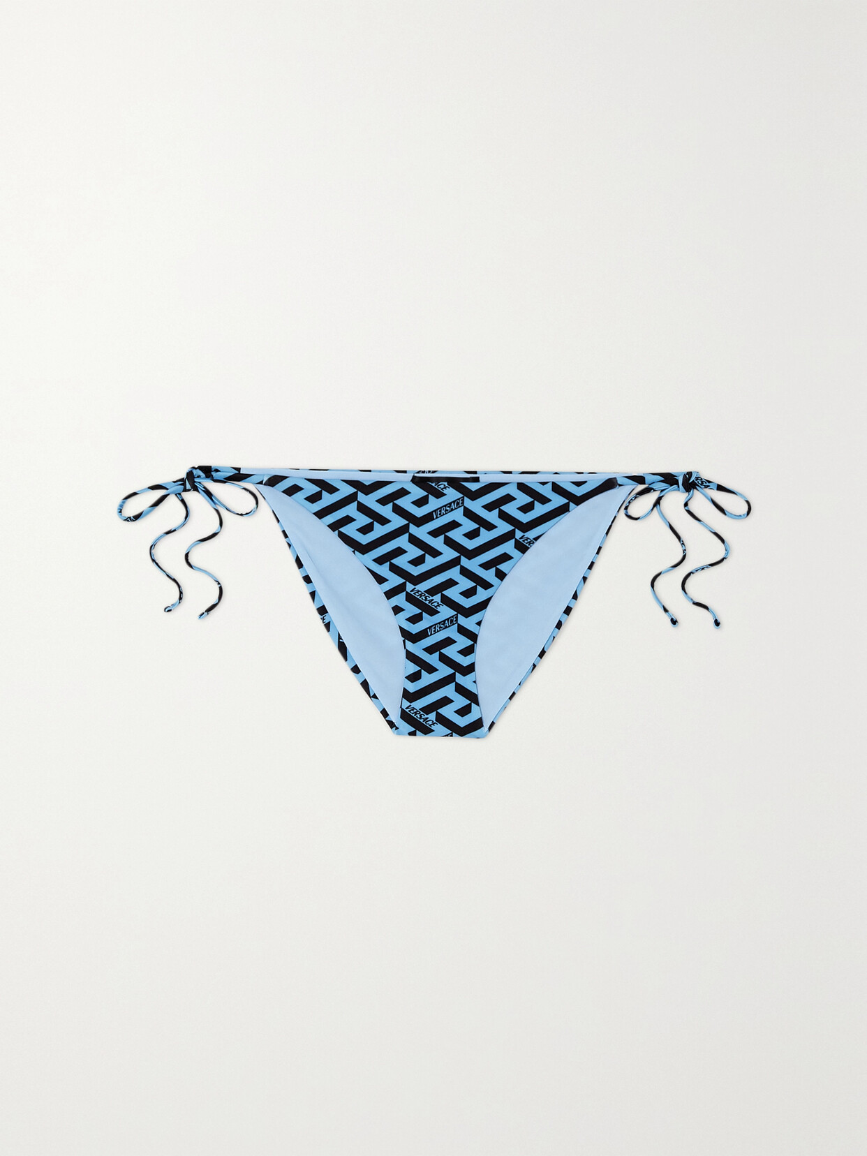Versace - La Greca Printed Bikini Briefs - Blue