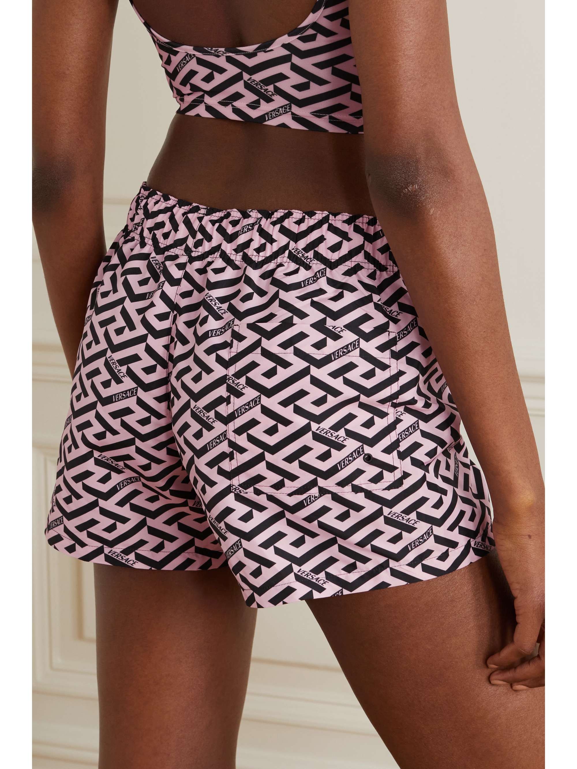 versace printed shell shorts