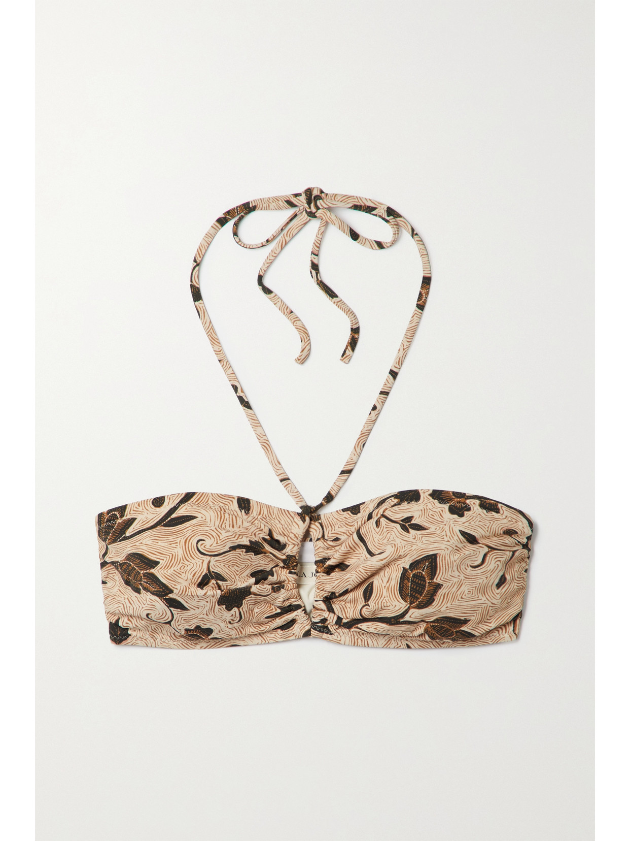 Ulla Johnson Formentara Printed Halterneck Bikini Top - Brown