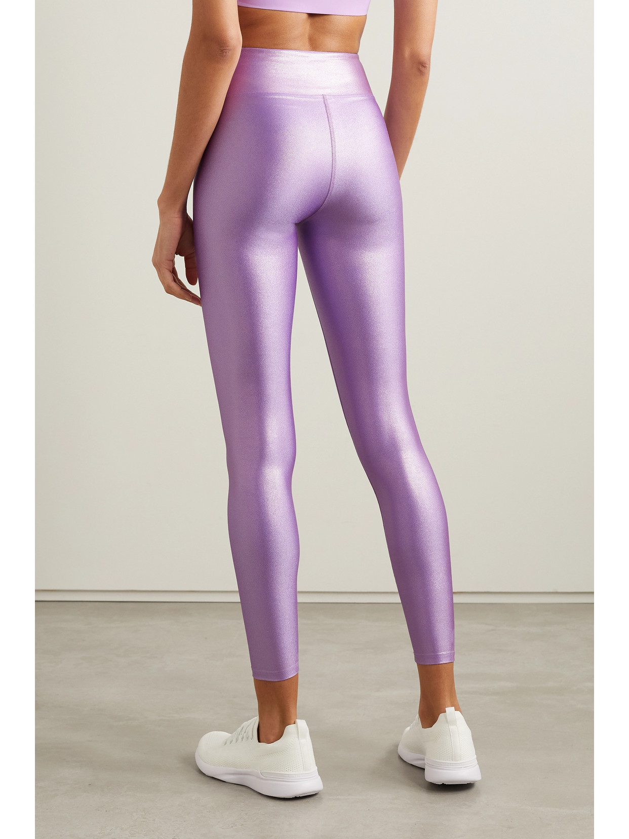 Heroine Sport Marvel Metallic Stretch Leggings In Purple
