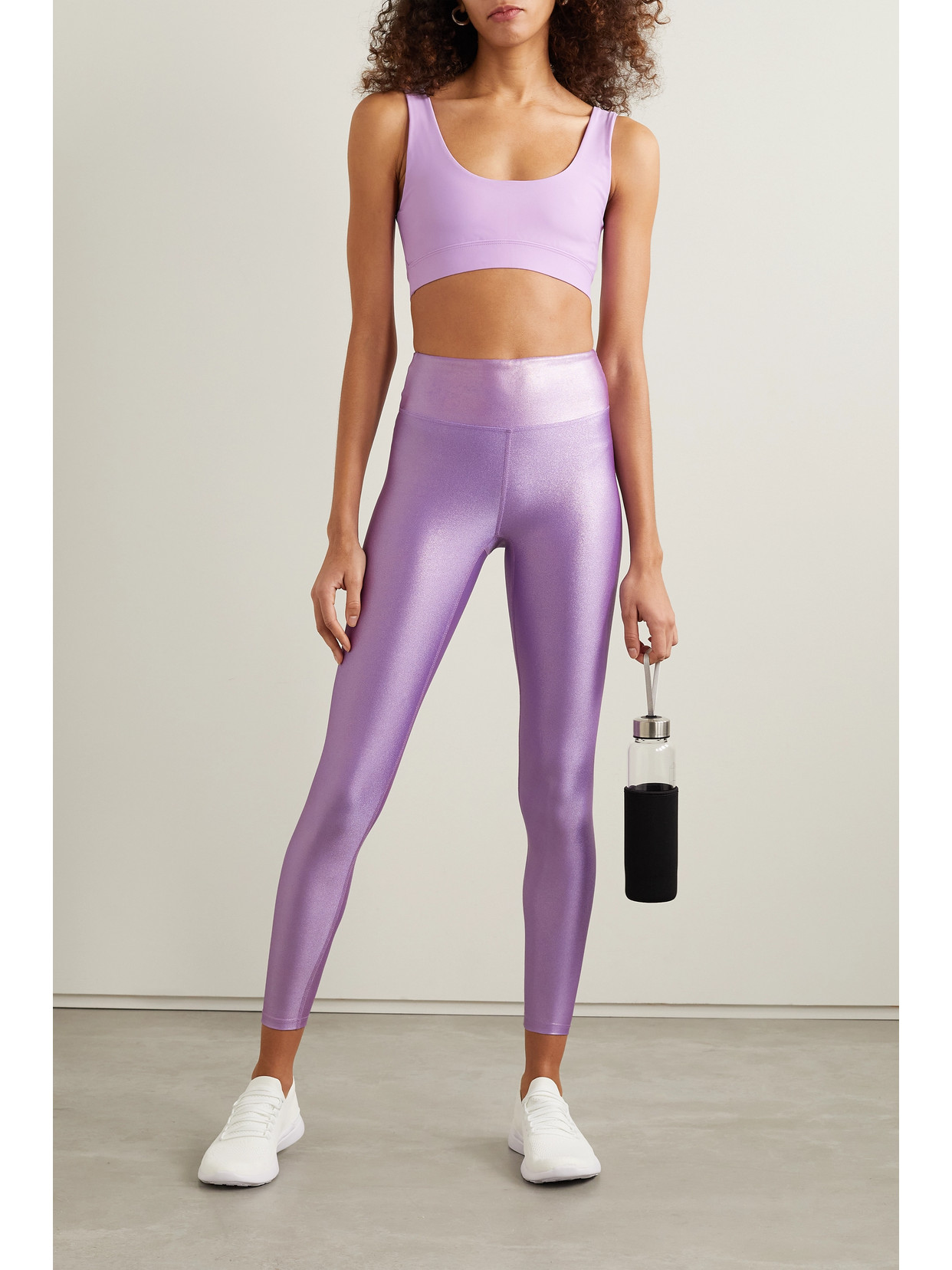 Heroine Sport Marvel Metallic Stretch Leggings In Purple