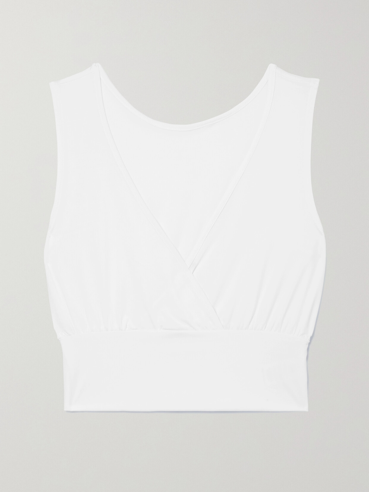 Heroine Sport Cropped Stretch-jersey Top In White