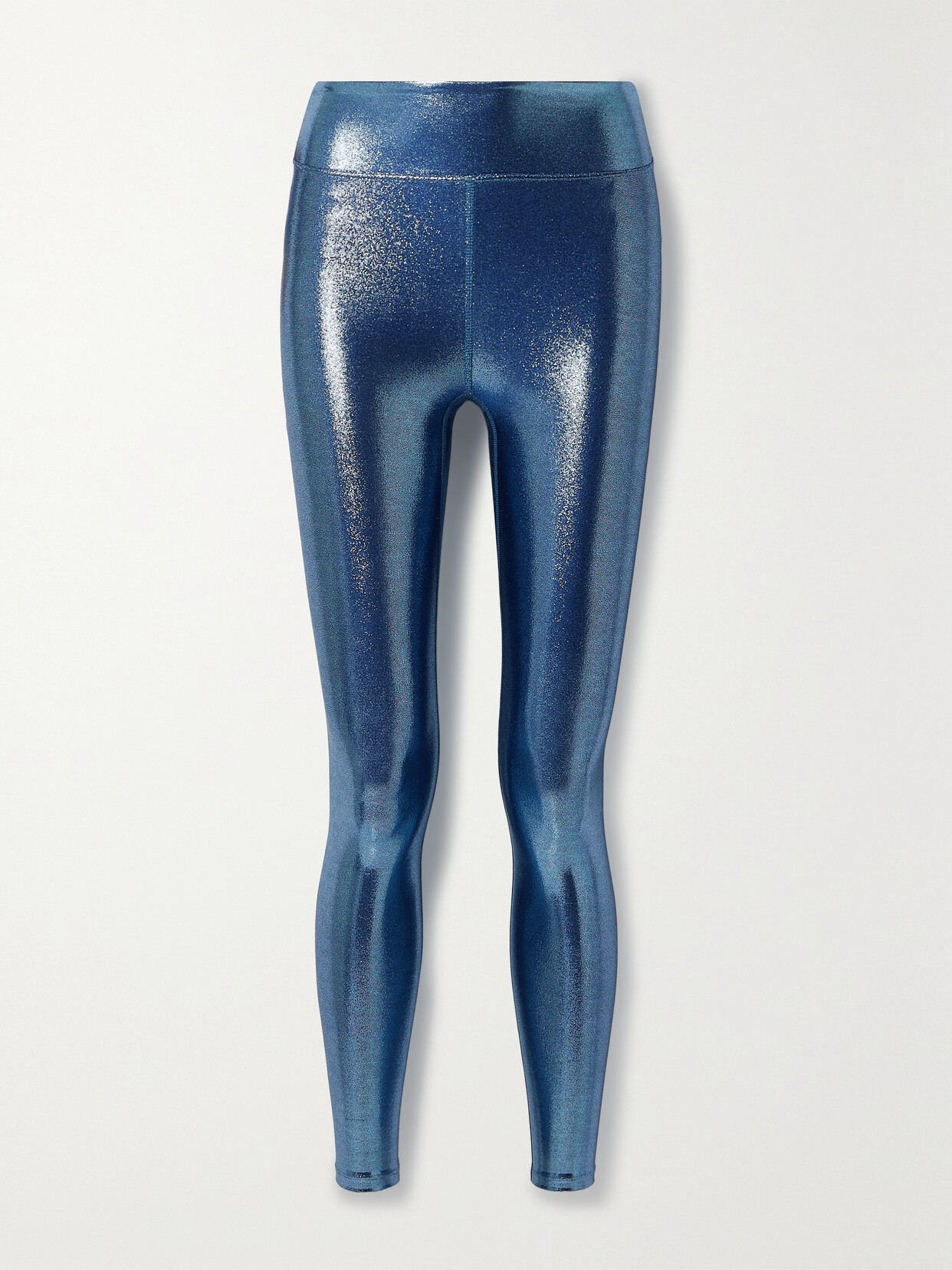 Heroine Sport Marvel Metallic Stretch Leggings In Blue