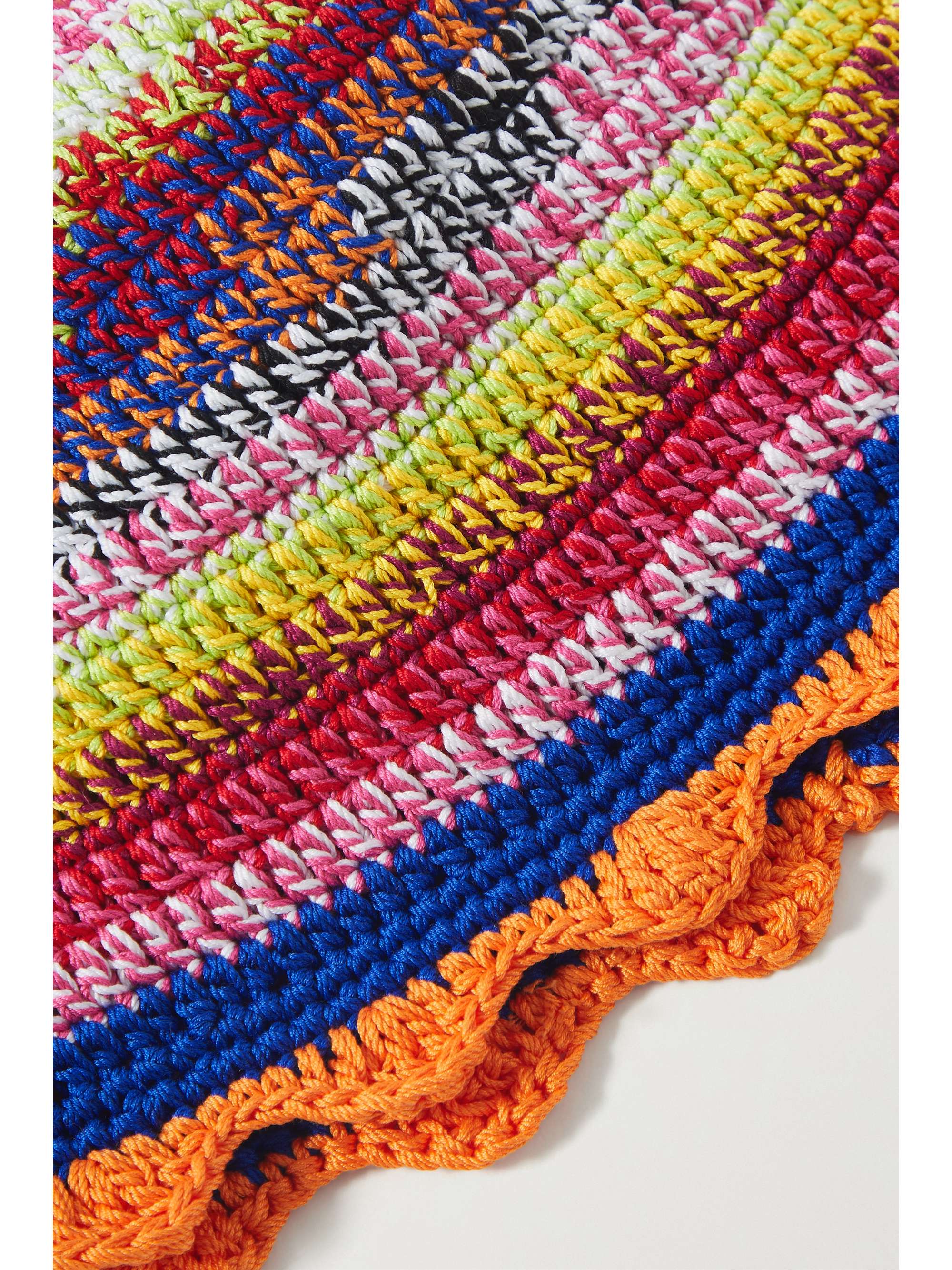 Red Crocheted cotton beanie | AGR | NET 