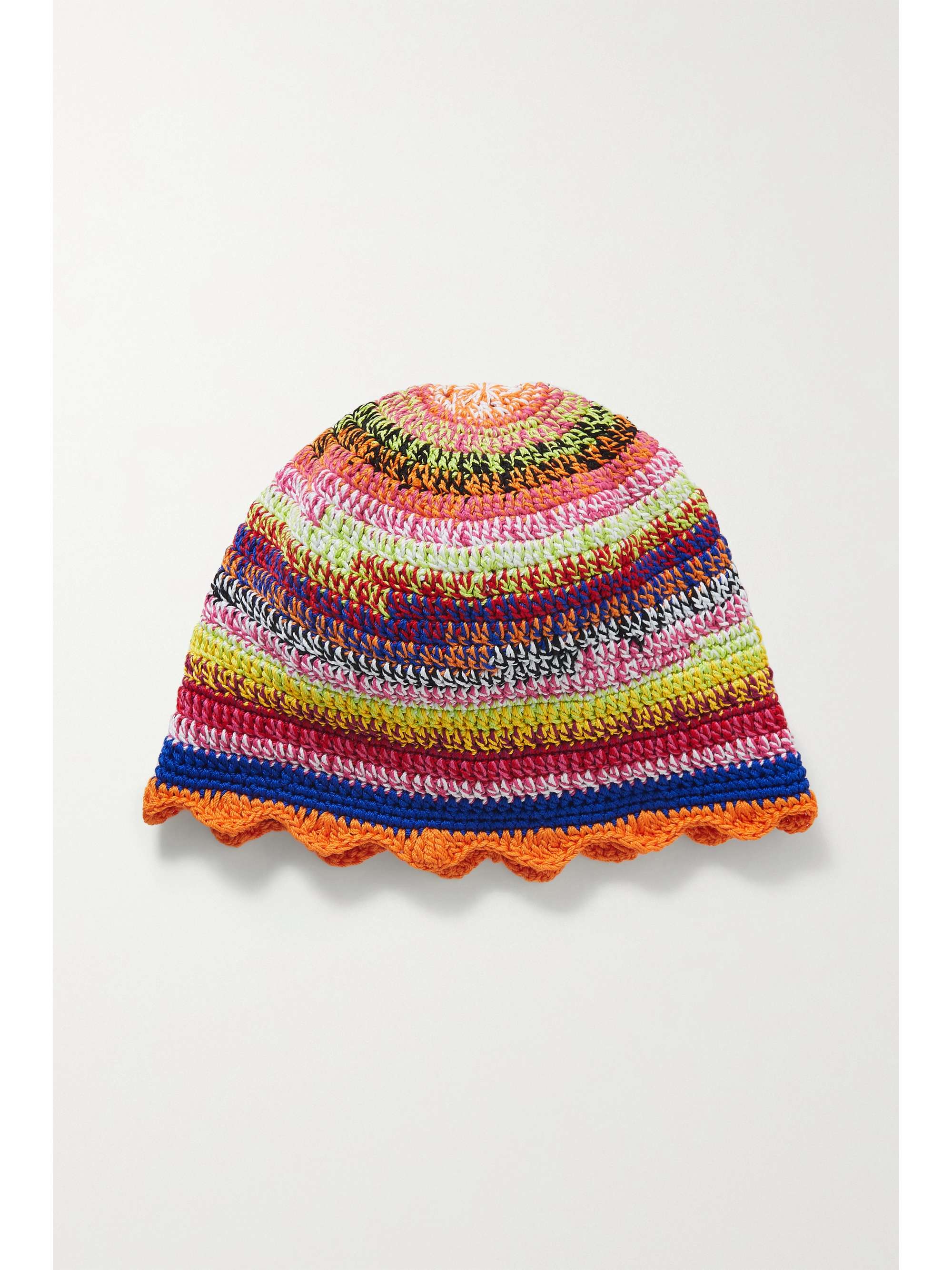 Red Crocheted cotton beanie | AGR | NET 