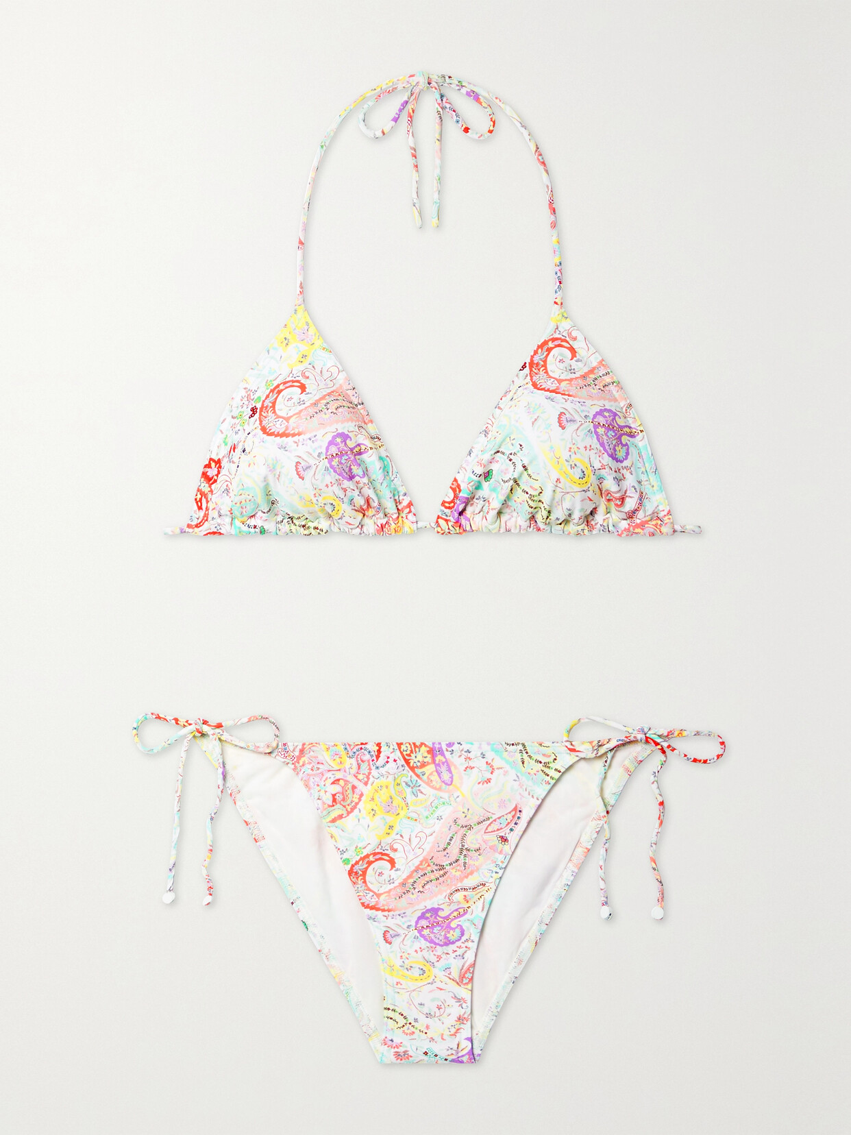 Etro Dreams Paisley-print Triangle Bikini - White