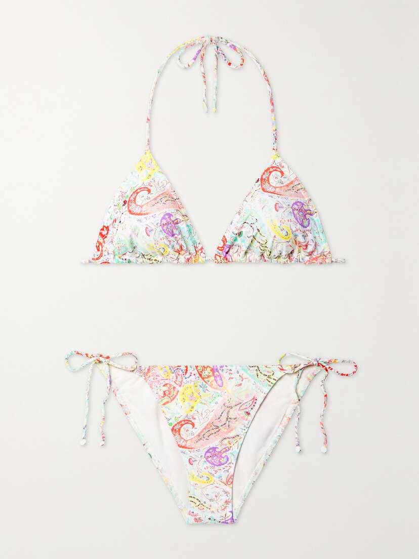 Etro Dreams Paisley-print Triangle Bikini