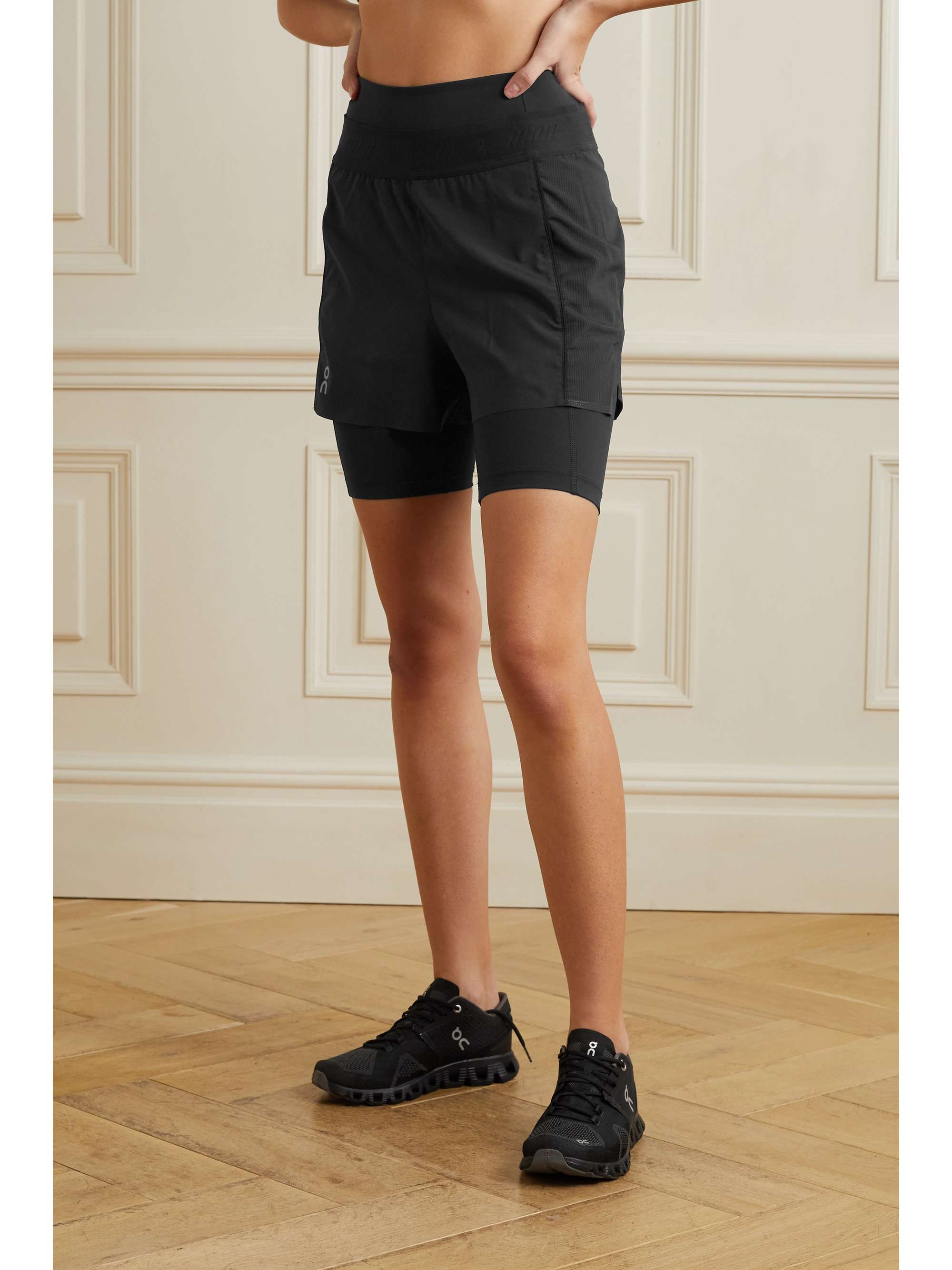 ON Convertible layered shell and stretch-jersey shorts