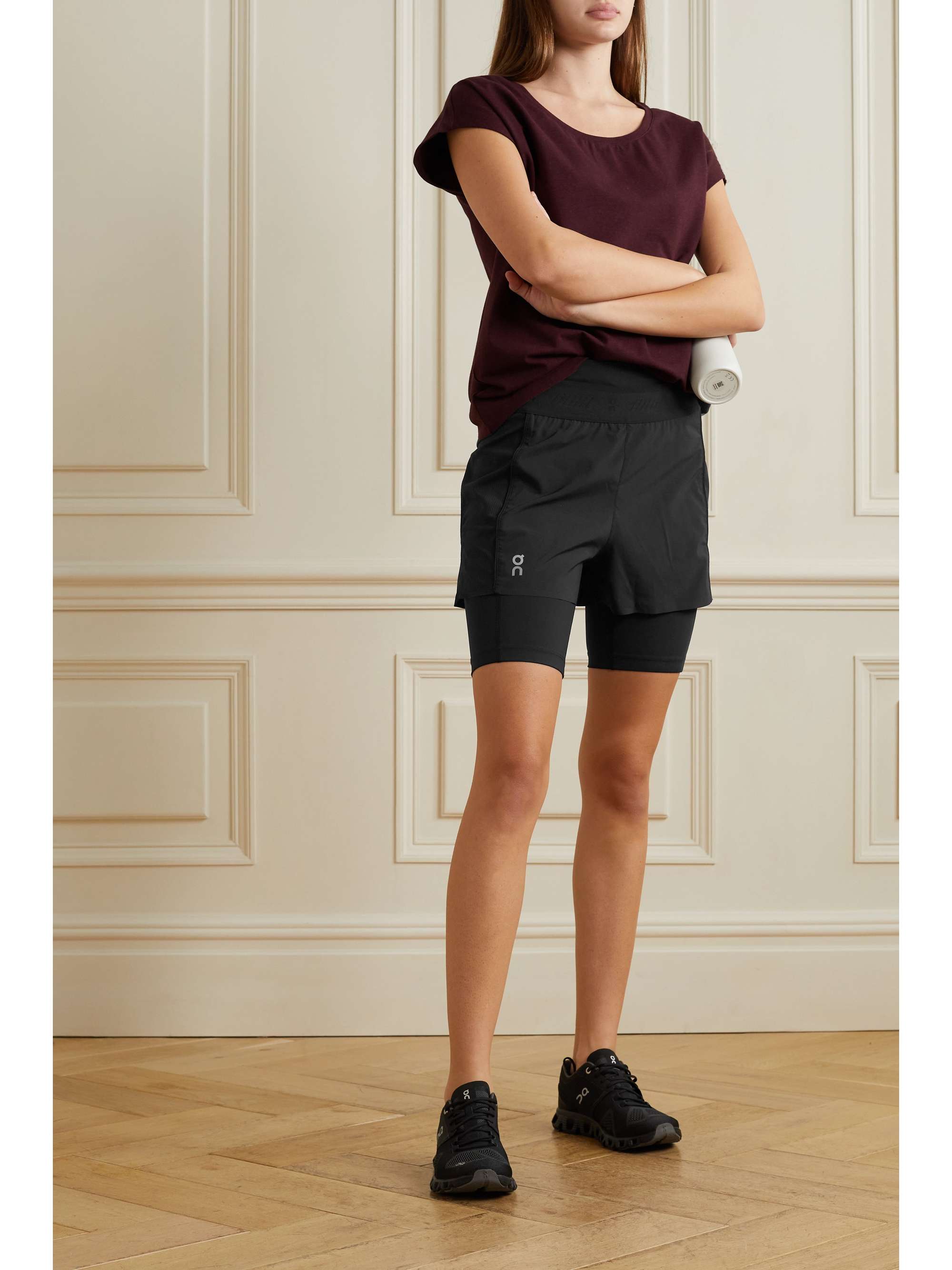 ON Convertible layered shell and stretch-jersey shorts
