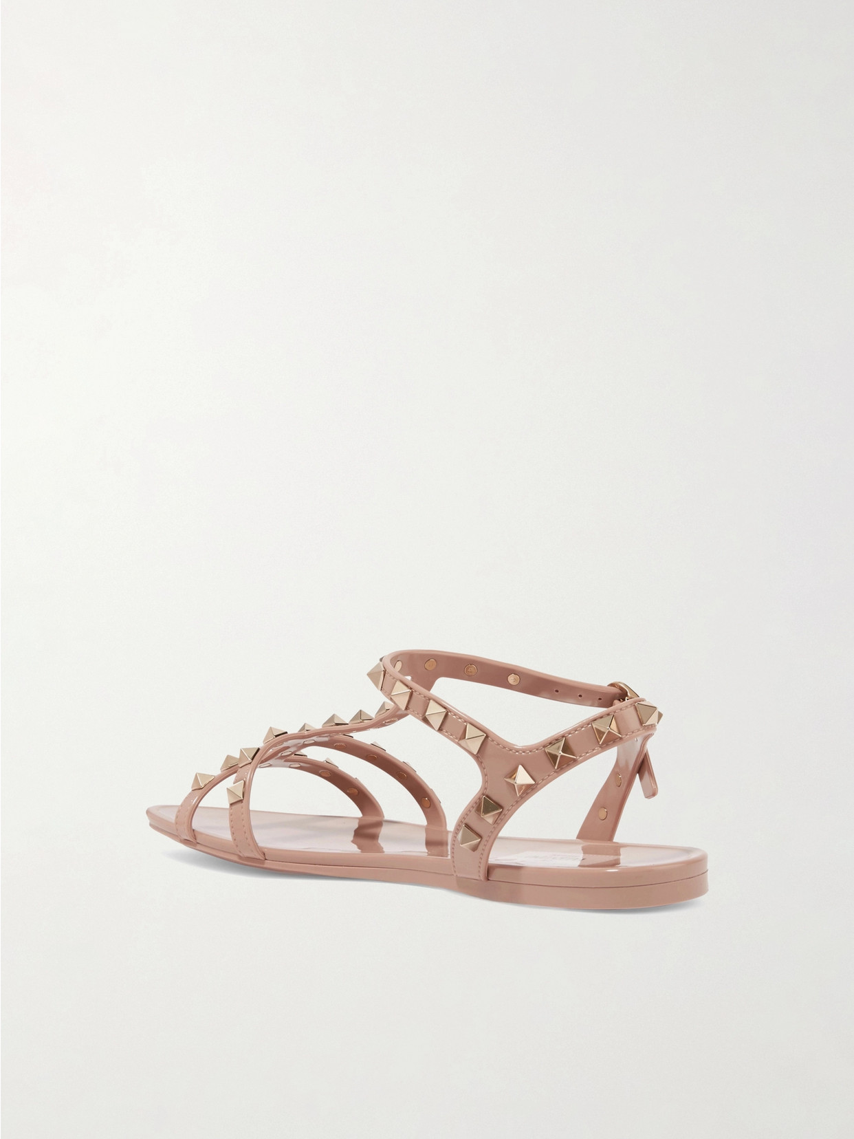 Valentino Rockstud Rubber Sandals In Pink