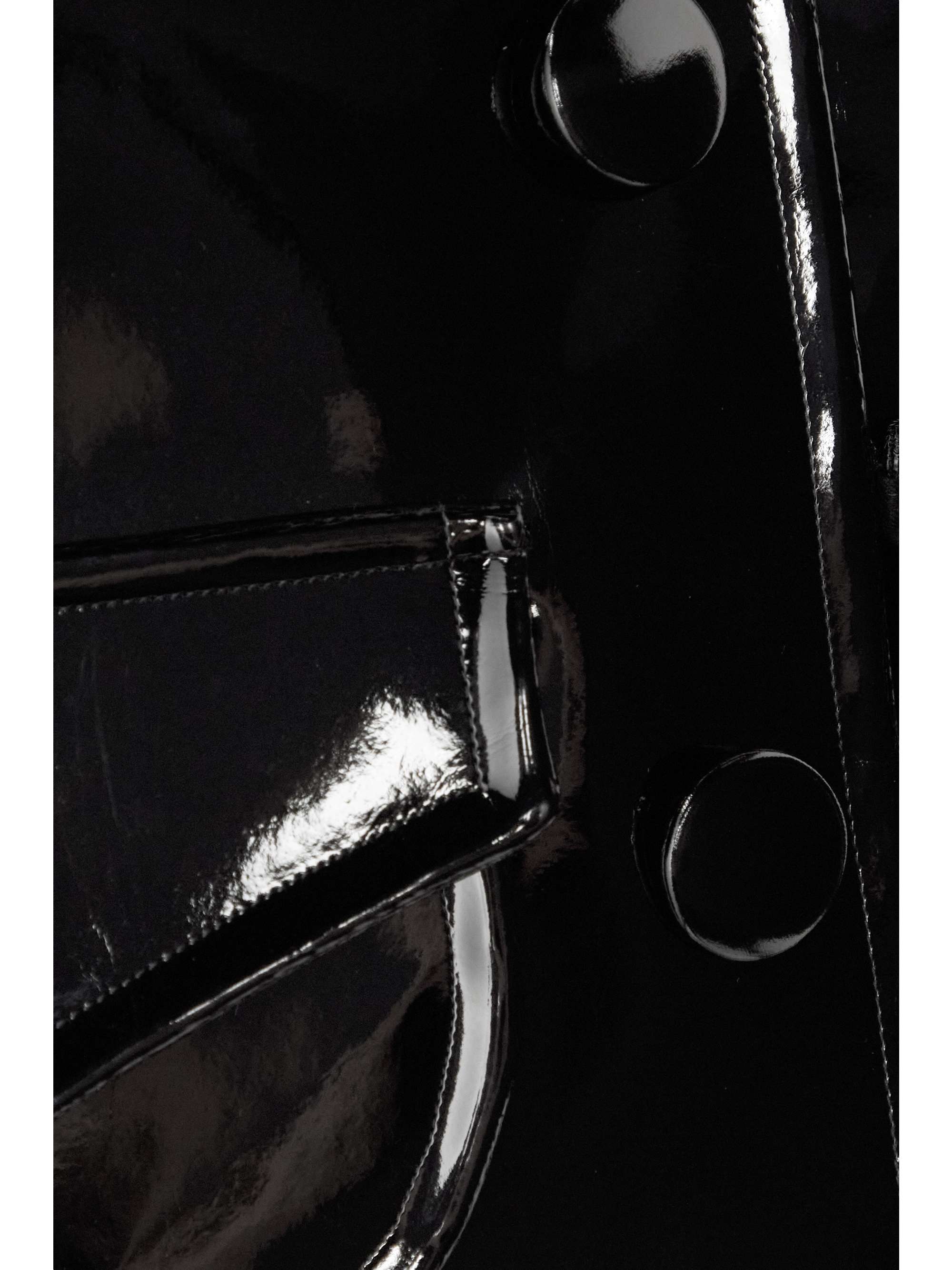BENCHELLAL + NET SUSTAIN faux patent-leather cropped shirt