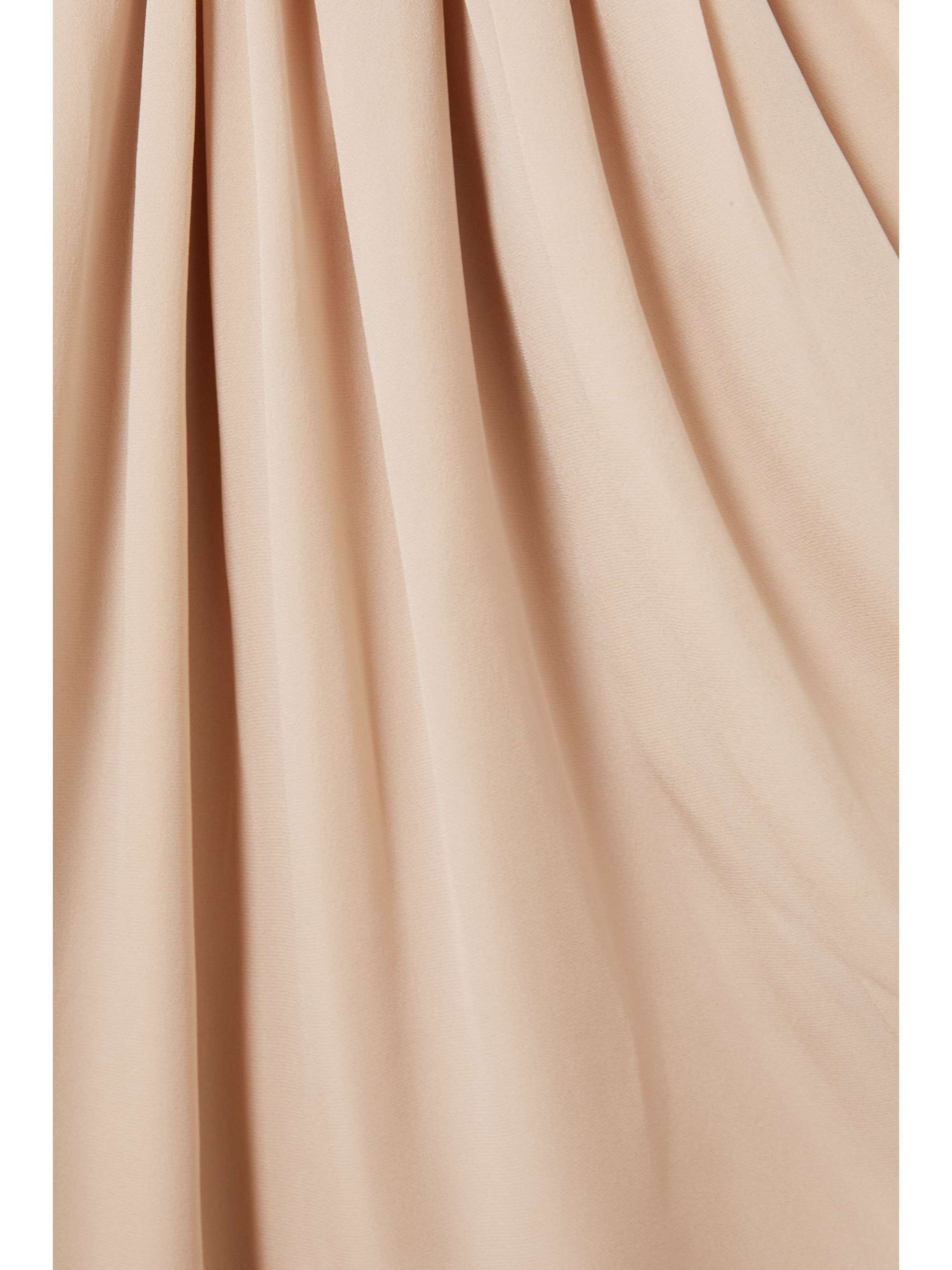 KHAITE Odette asymmetric pleated silk-georgette dress
