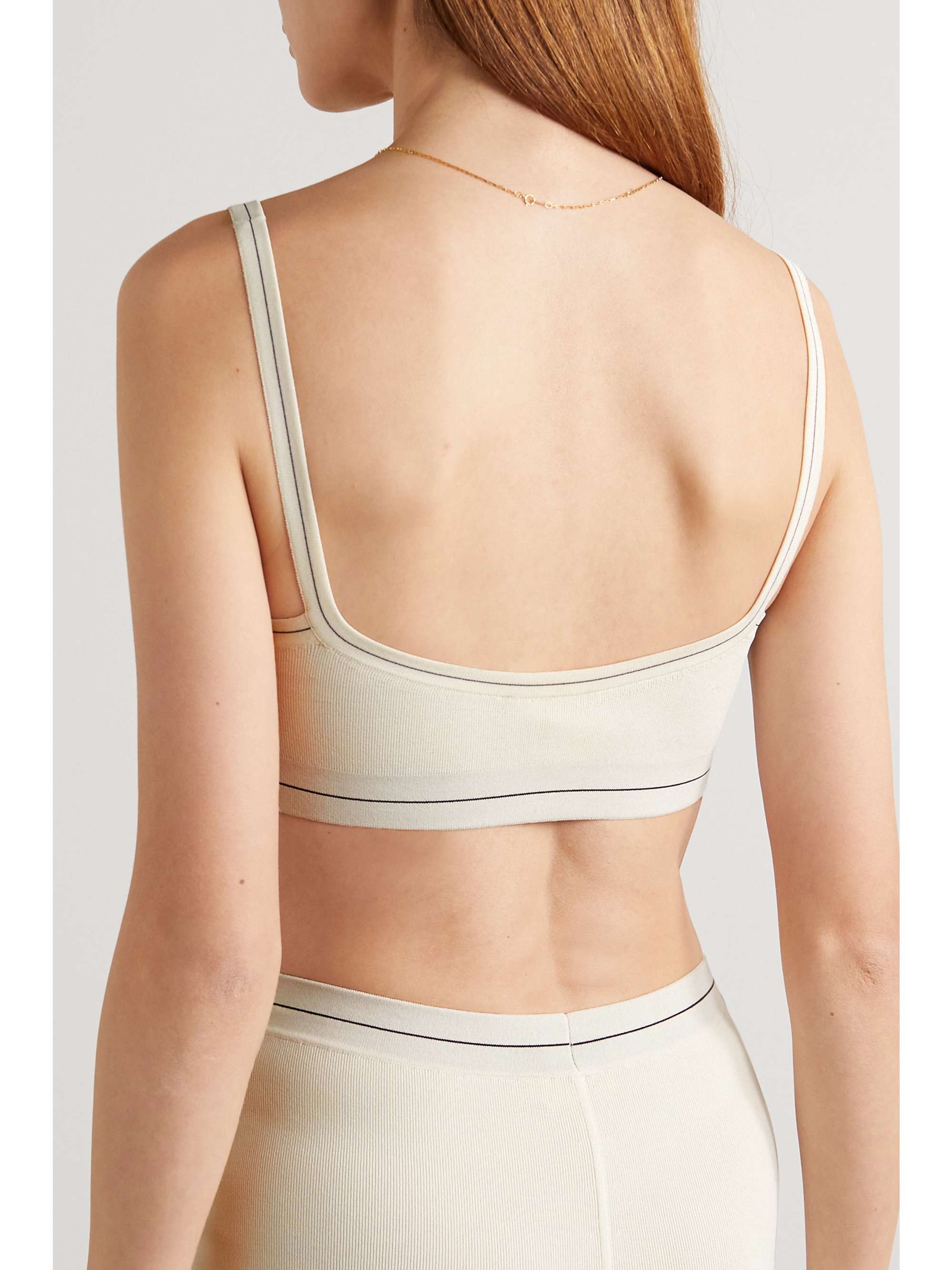 KHAITE Carmelo intarsia ribbed-knit bralette