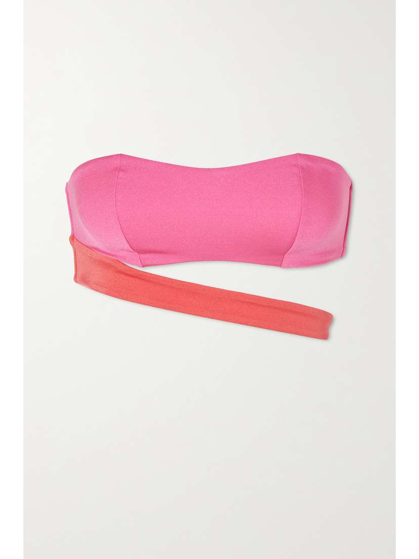 Agent Provocateur Teri Cutout Two-tone Bandeau Bikini Top