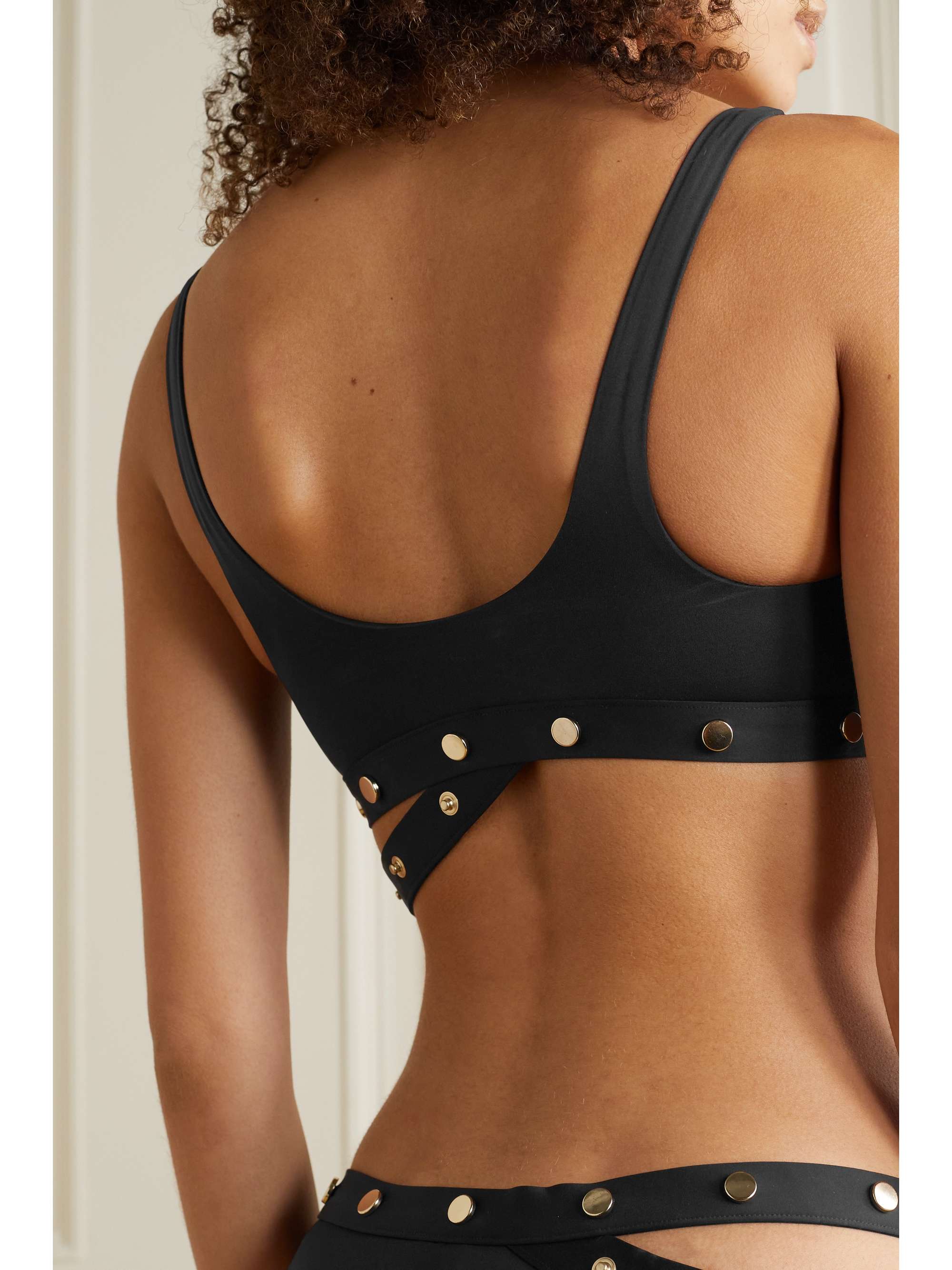 AGENT PROVOCATEUR Donia embellished cutout bikini top