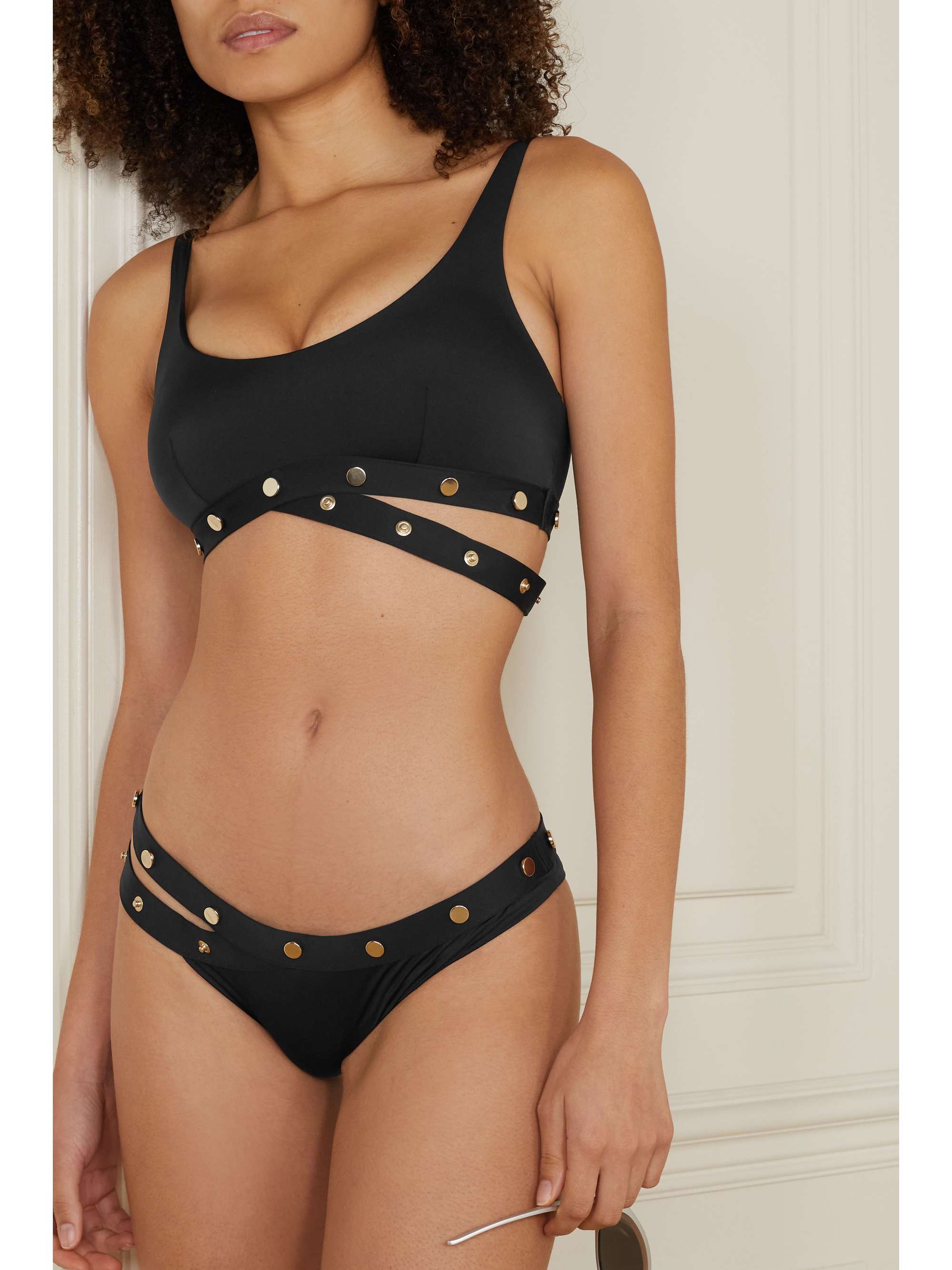 AGENT PROVOCATEUR Donia embellished cutout bikini top
