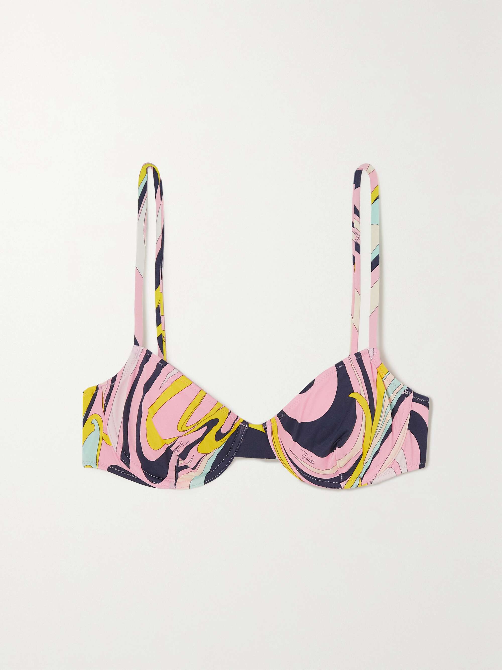PUCCI + NET SUSTAIN printed recycled halterneck bikini top