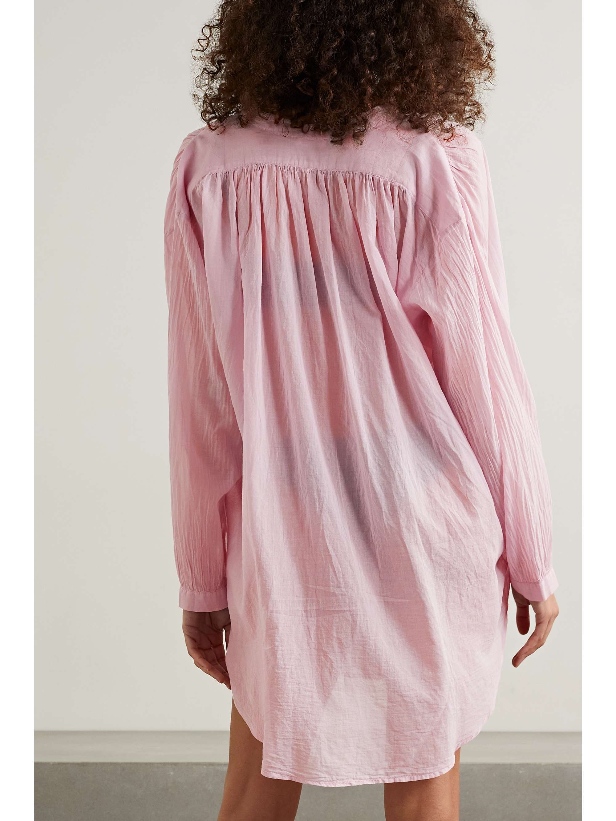 Pink Brea oversized cotton-voile kaftan 