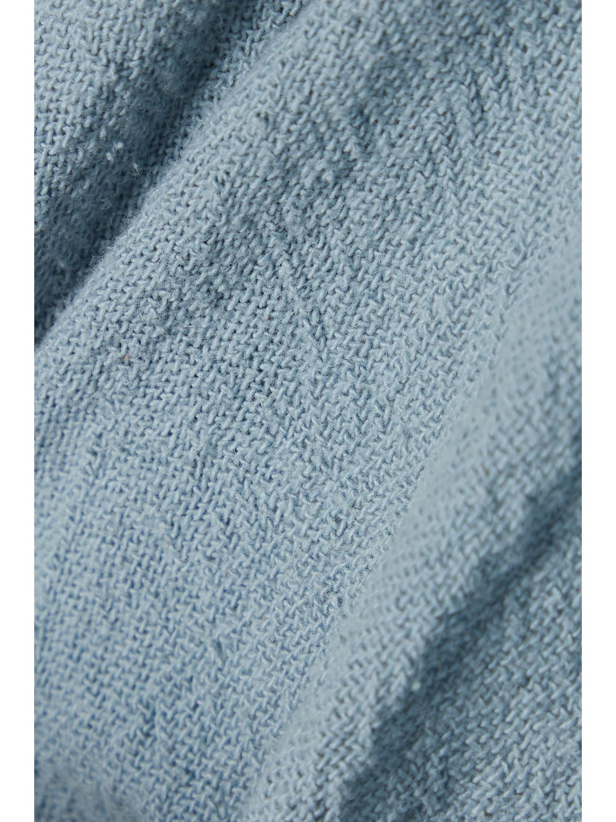 CARAVANA Lukumxiw leather-trimmed cotton-gauze halterneck top