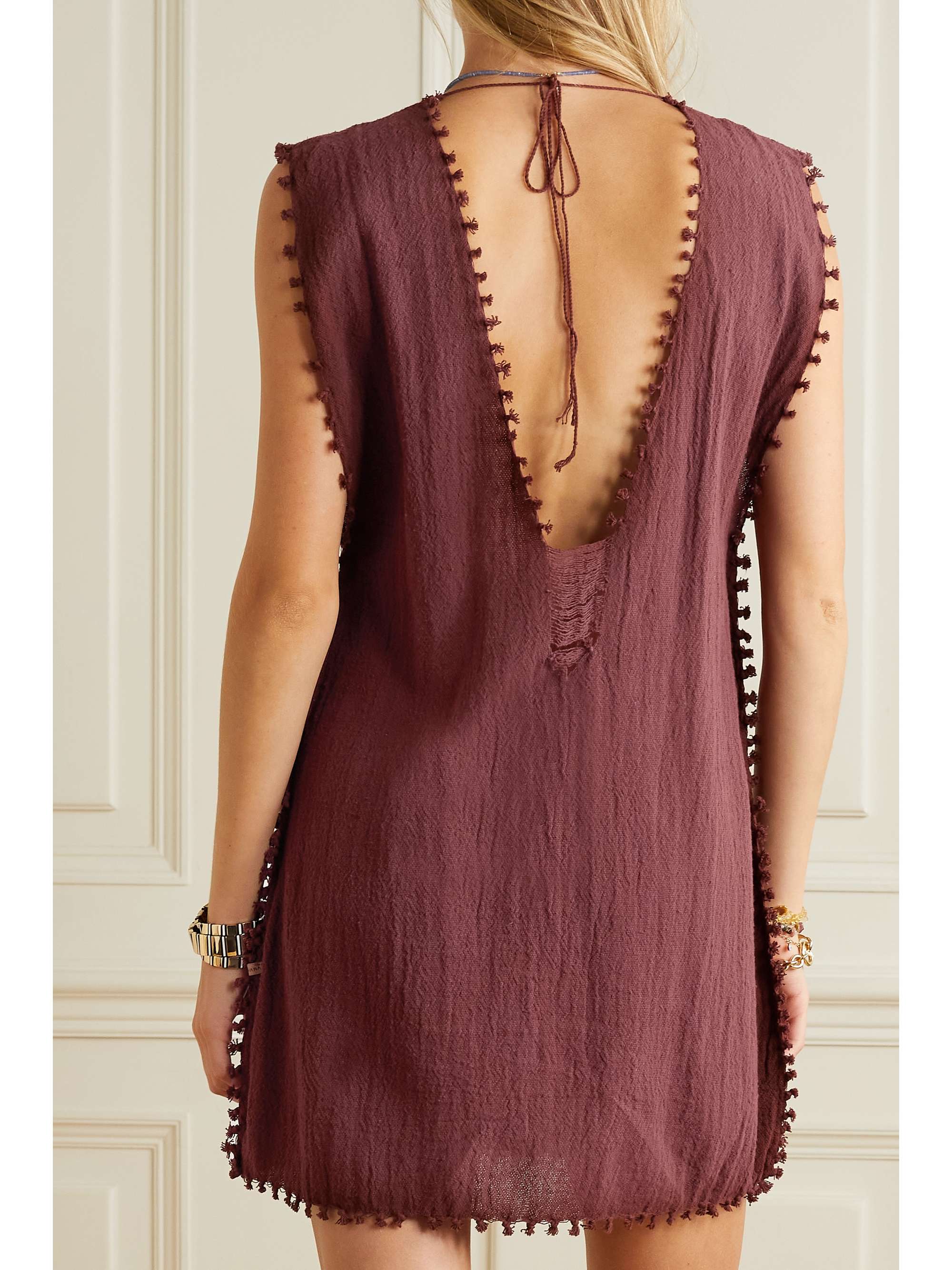 CARAVANA Awal cotton-gauze mini dress