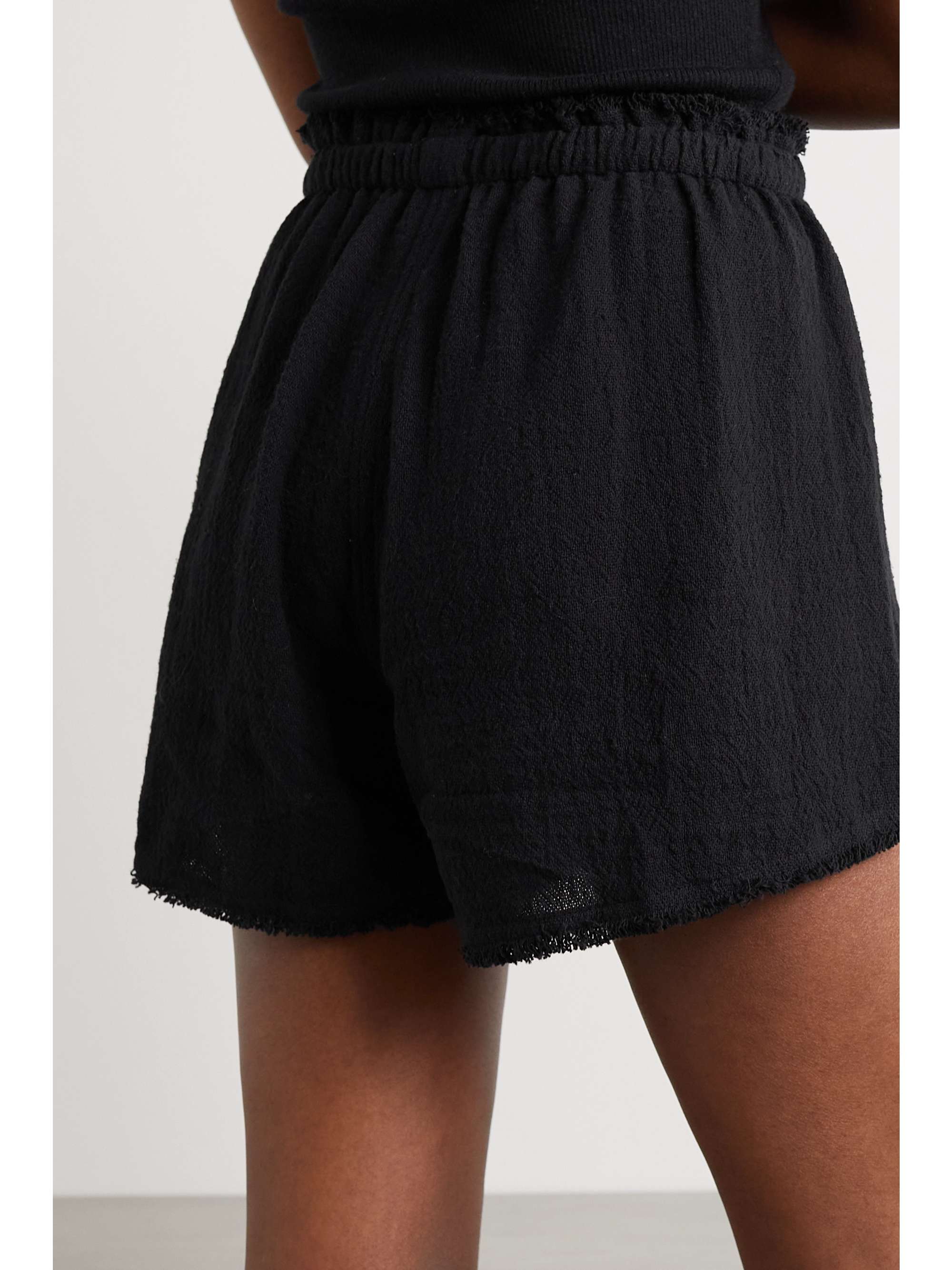 CARAVANA Tuchkin frayed cotton-gauze shorts