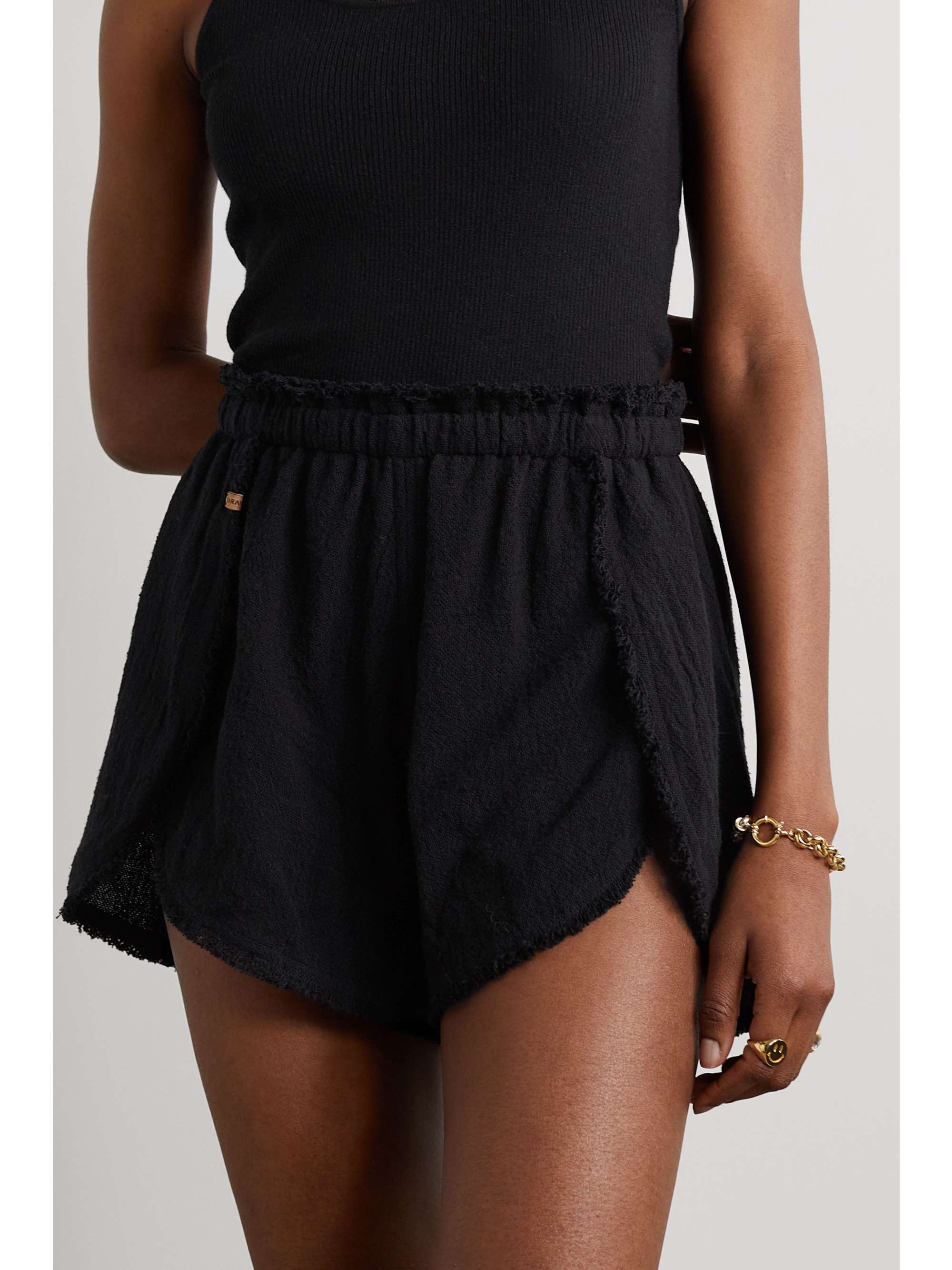 CARAVANA Tuchkin frayed cotton-gauze shorts
