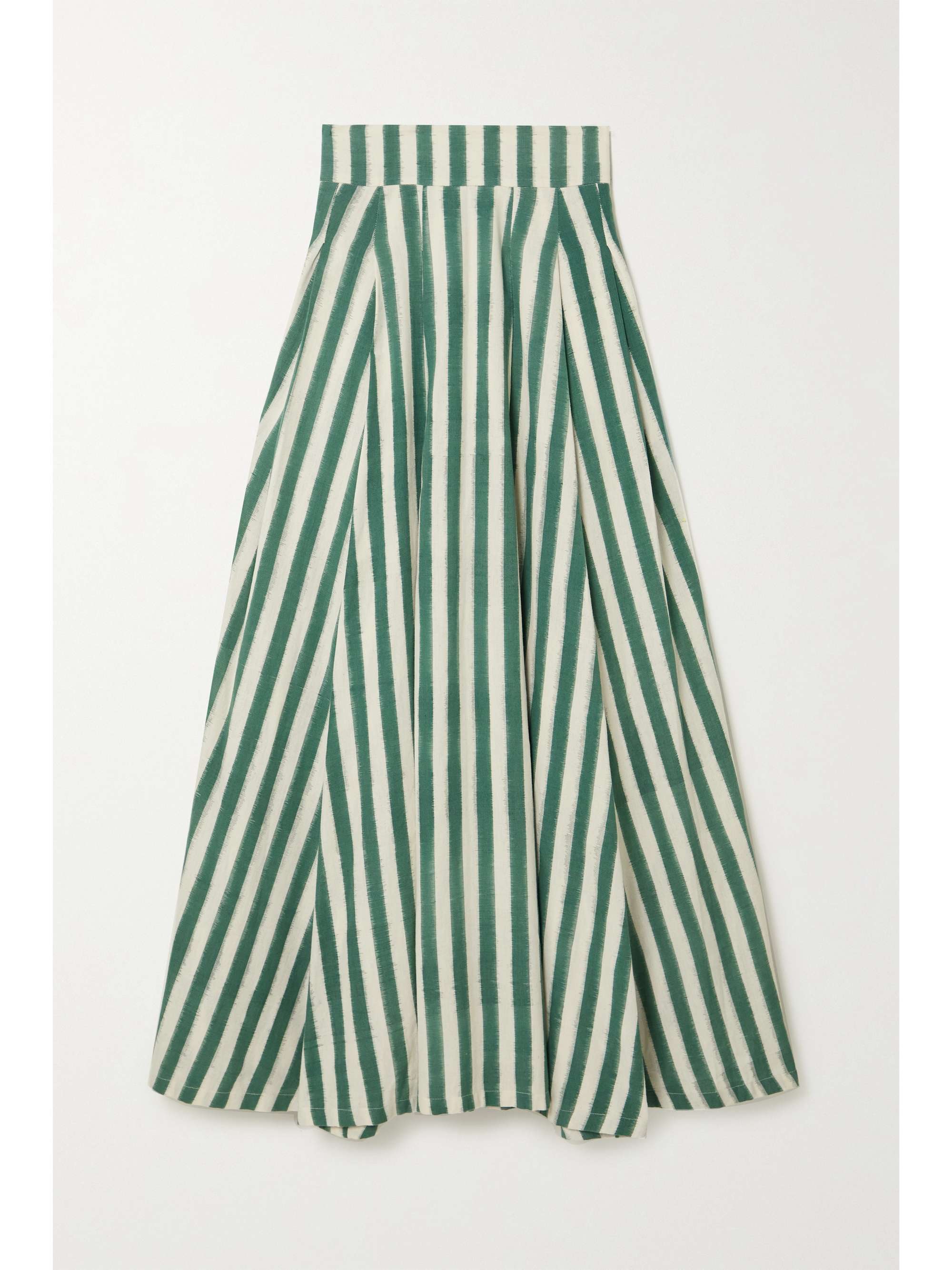 Green Flaminia Ikat striped cotton maxi skirt | EMPORIO SIRENUSE | NET ...