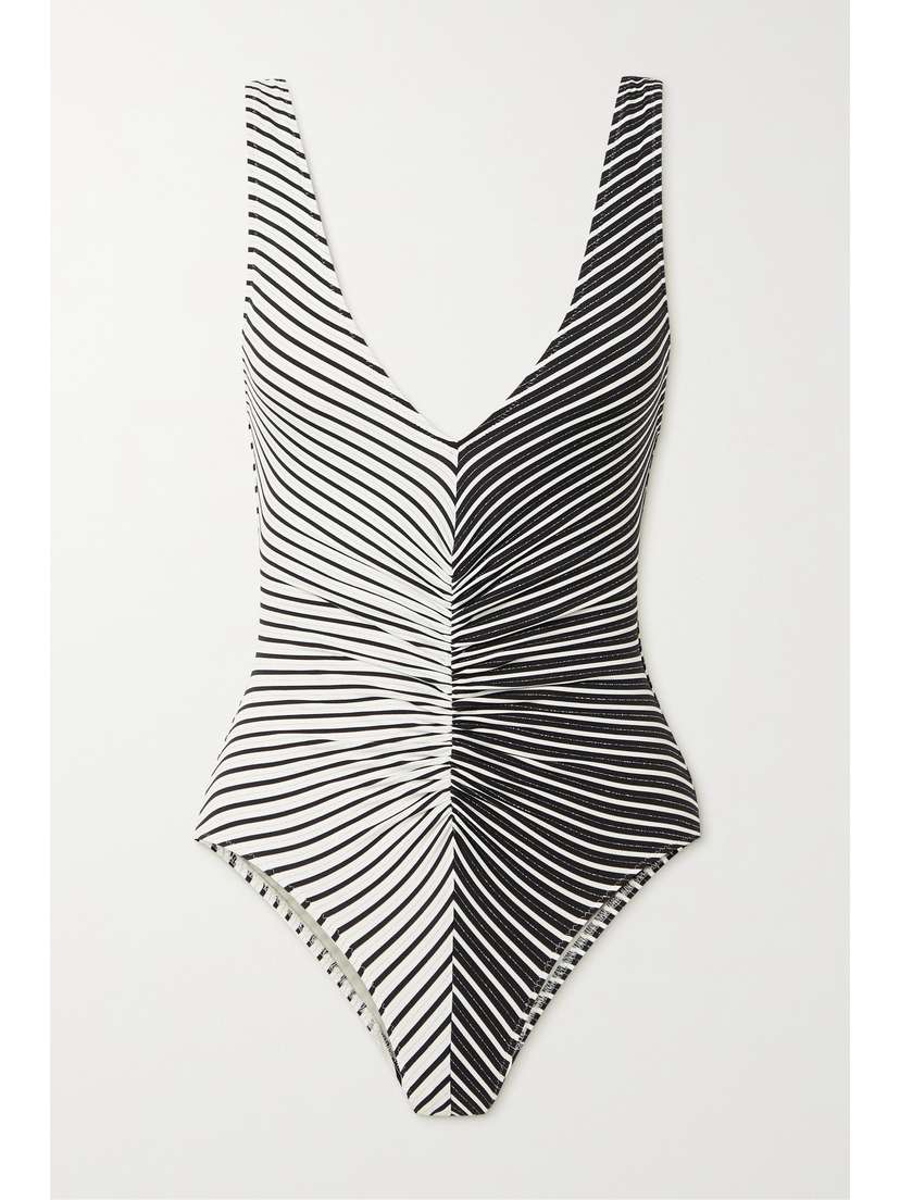 Solid & Striped The Lucia Metallic Striped Swimsuit - x large