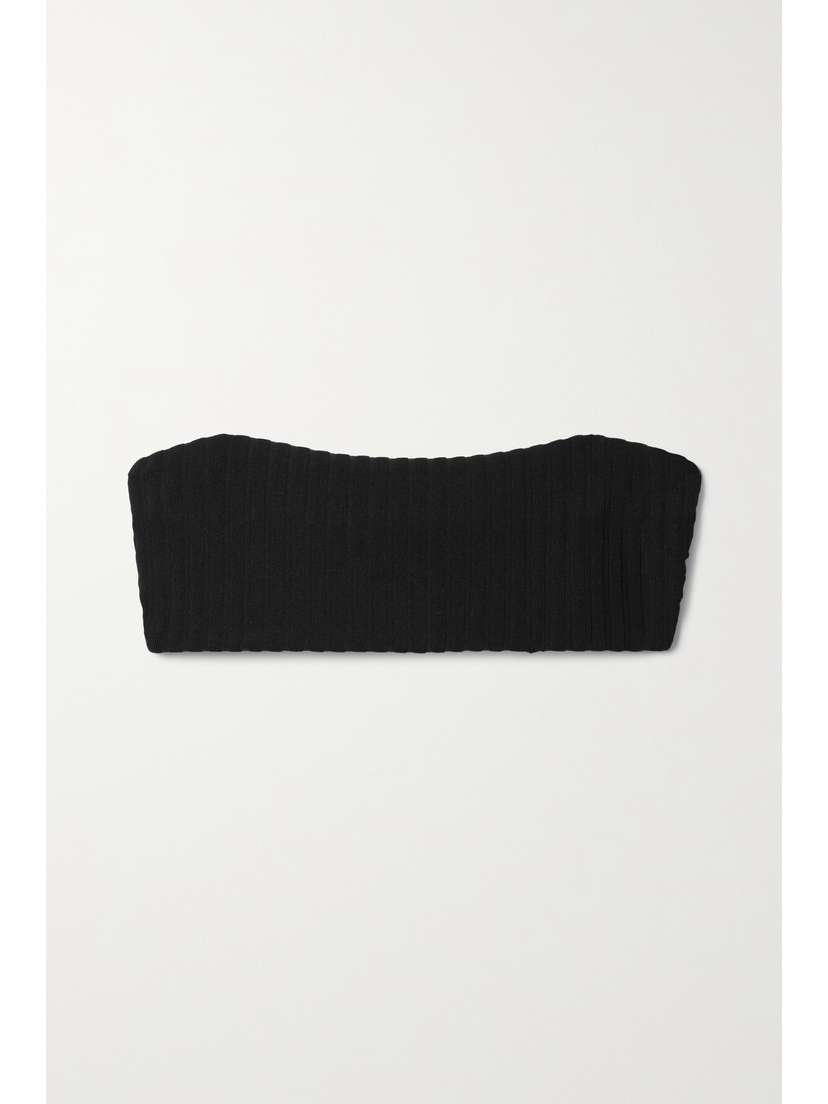 Solid & Striped The Annabelle Reversible Ribbed Recycled Bandeau Bikini Top - x large