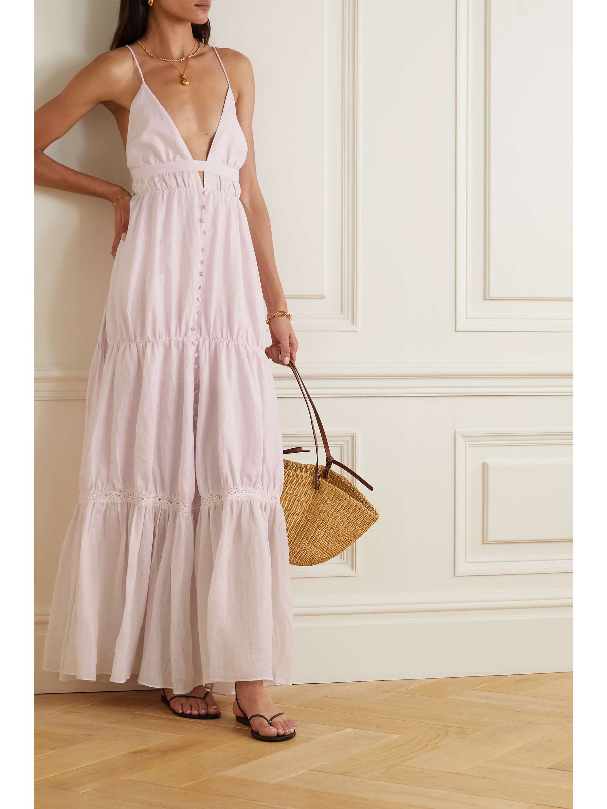 NET SUSTAIN Liana tiered linen maxi 
