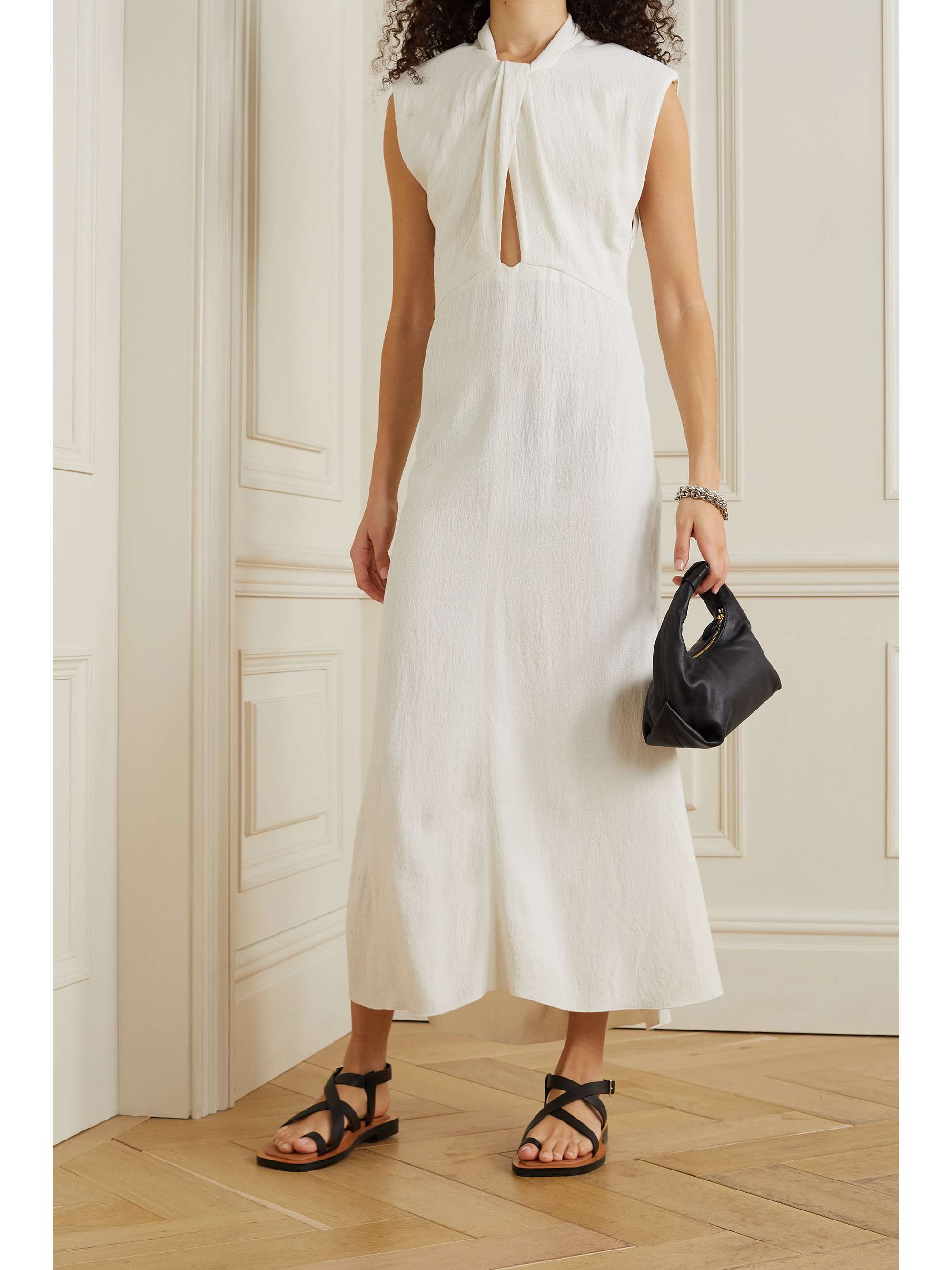 ISABEL MARANT Rabea cutout crinkled-crepe midi dress