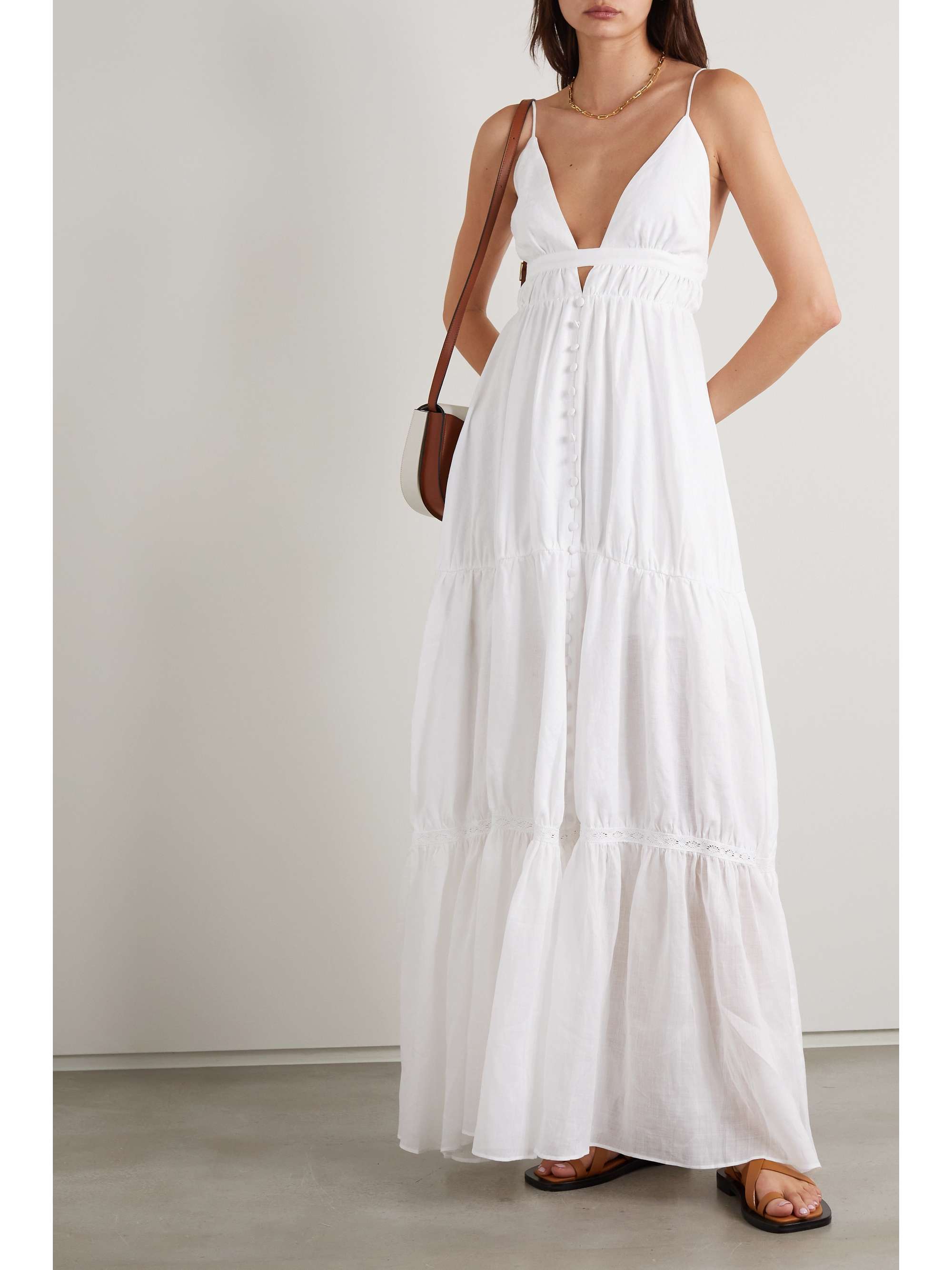 NET SUSTAIN Liana tiered linen maxi 