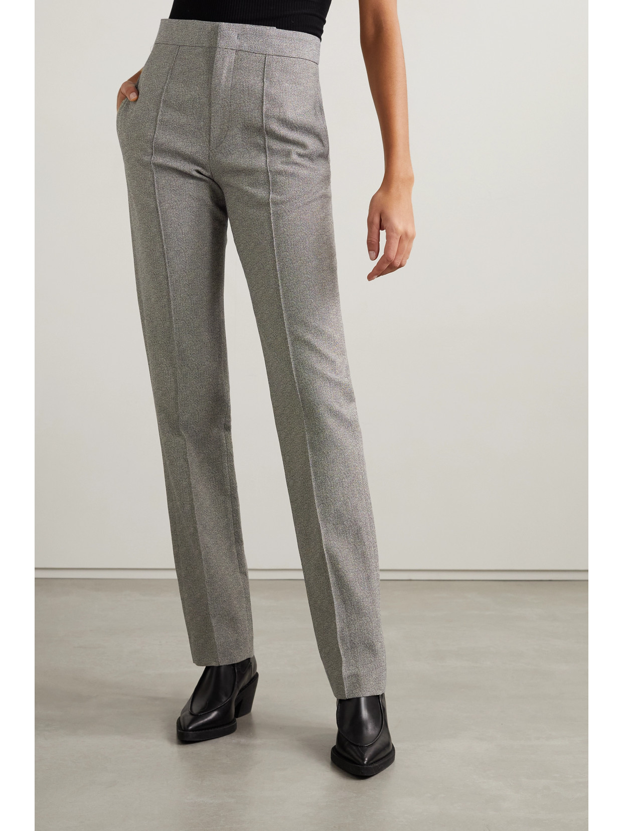 ISABEL MARANT JAROKIA TWEED STRAIGHT-LEG PANTS