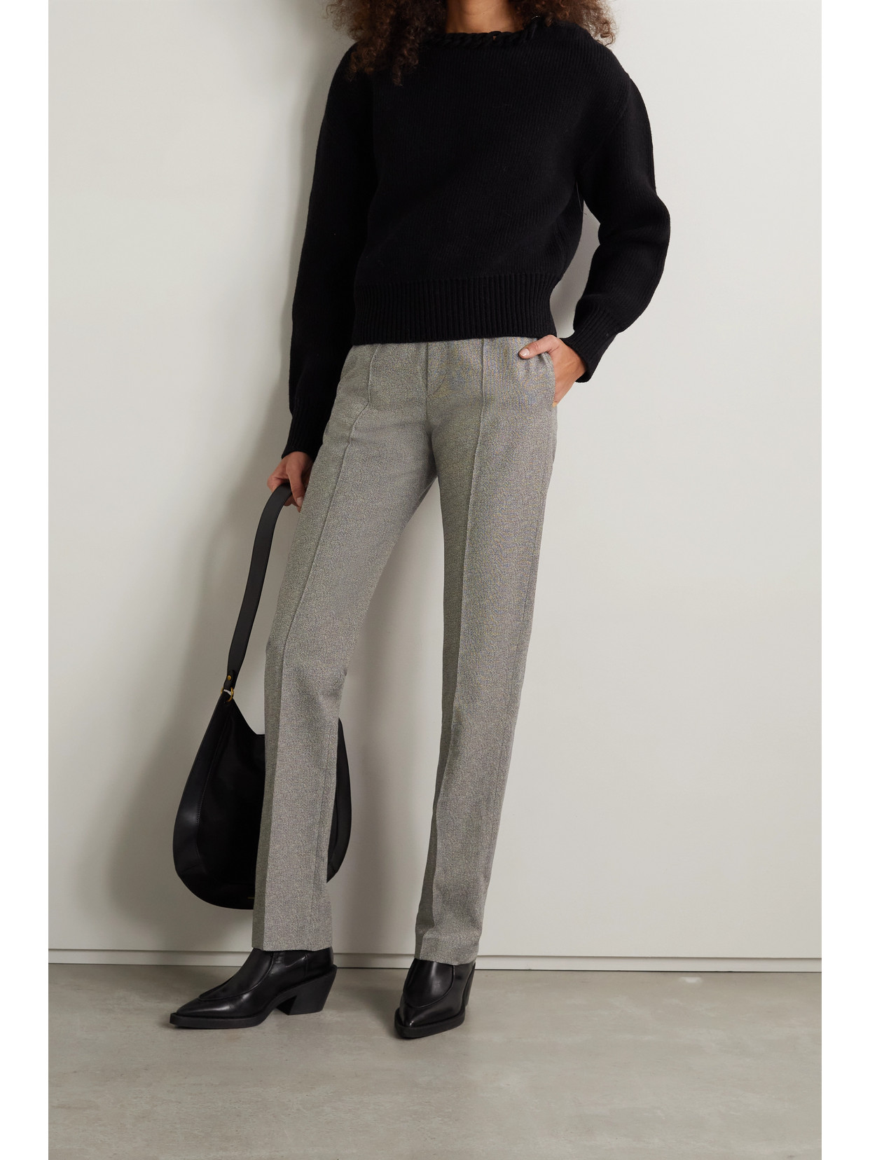 ISABEL MARANT JAROKIA TWEED STRAIGHT-LEG PANTS