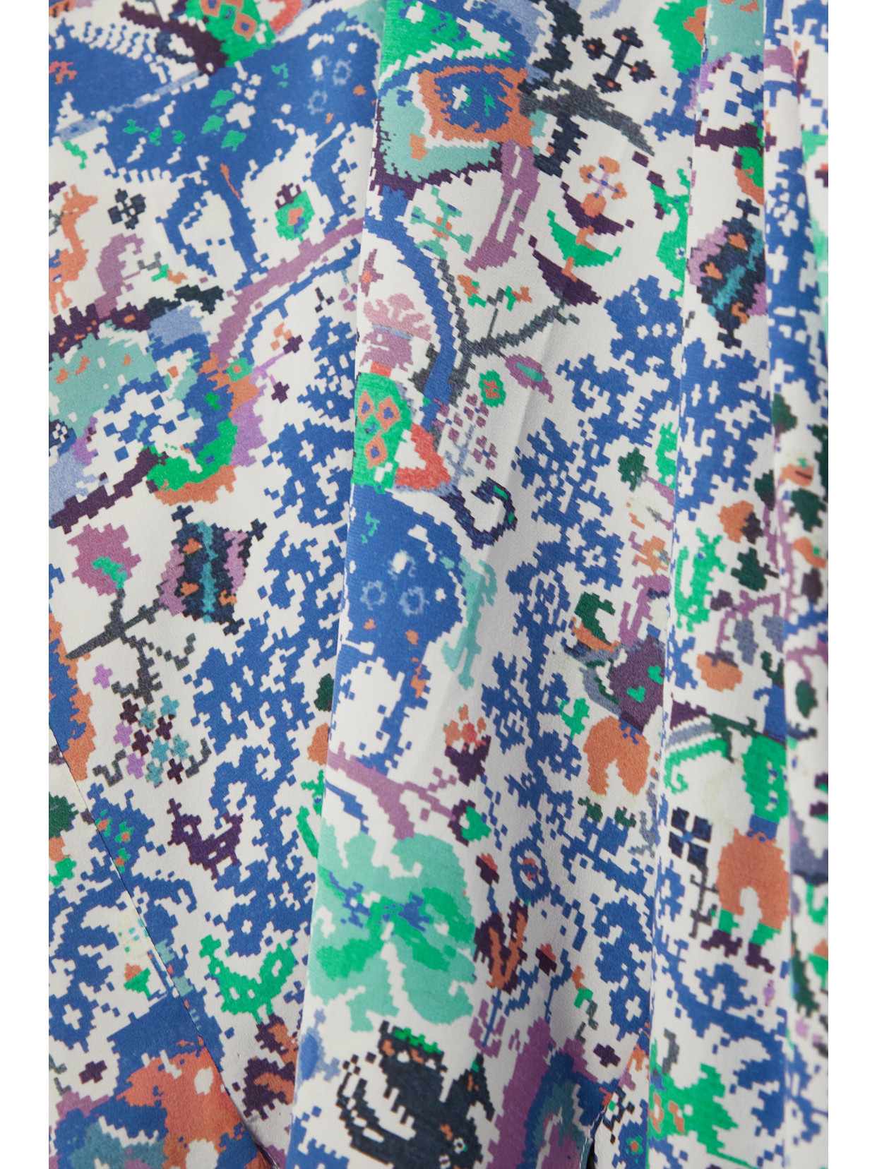 Isabel Marant Banessa Ruffled Printed Silk-blend Crepe Blouse In Blue