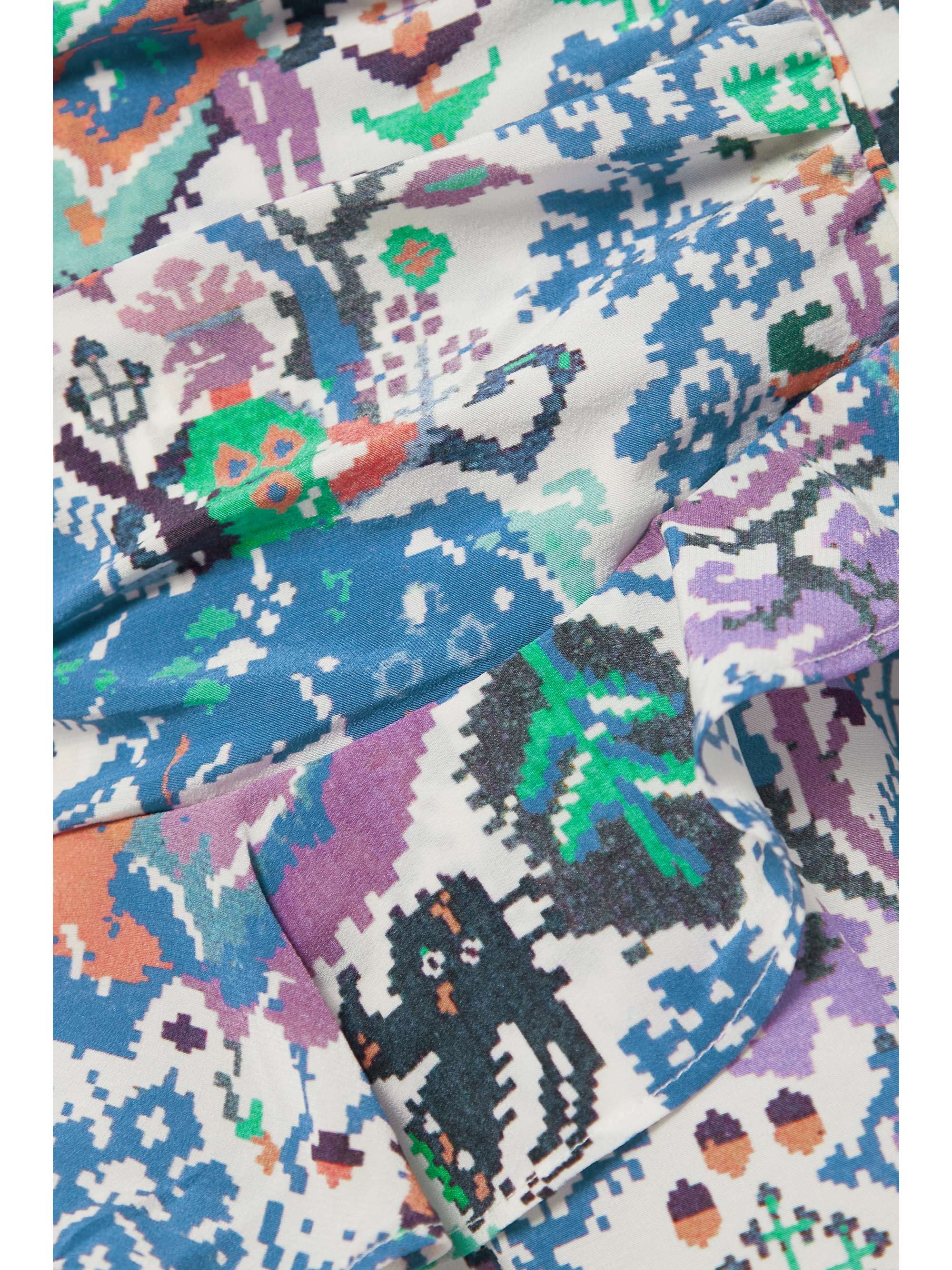 ISABEL MARANT Milendi ruffled ruched printed silk-blend crepe mini skirt