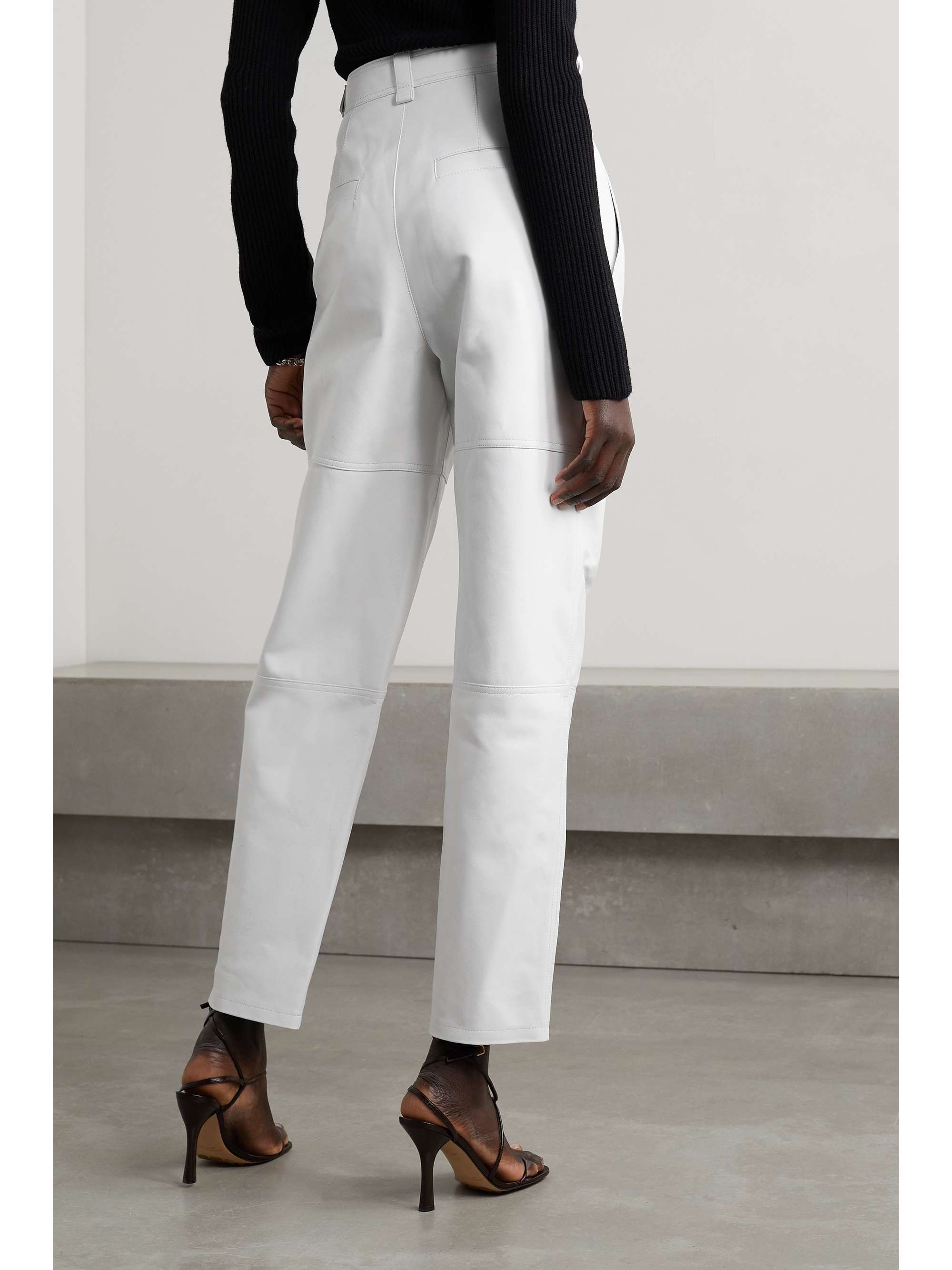 ISABEL MARANT Paneled leather tapered pants