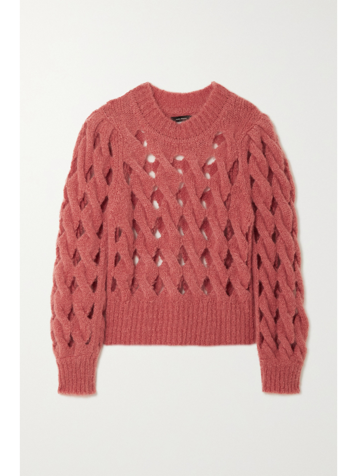 Isabel Marant - Eggie Open-knit Mohair-blend Sweater - Papaya 22 Awaiting product image