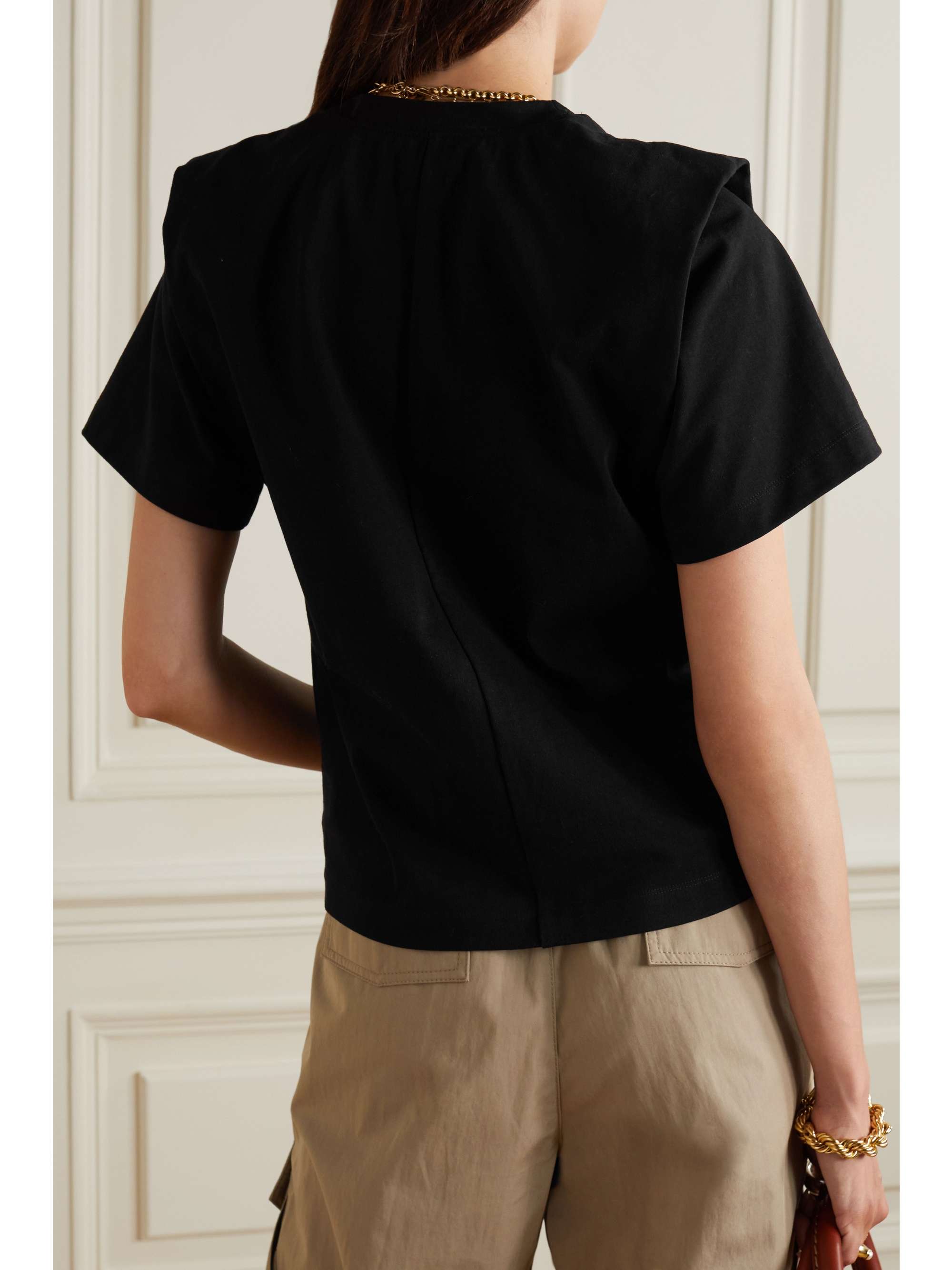 ISABEL MARANT Zelitos pleated cotton-jersey T-shirt