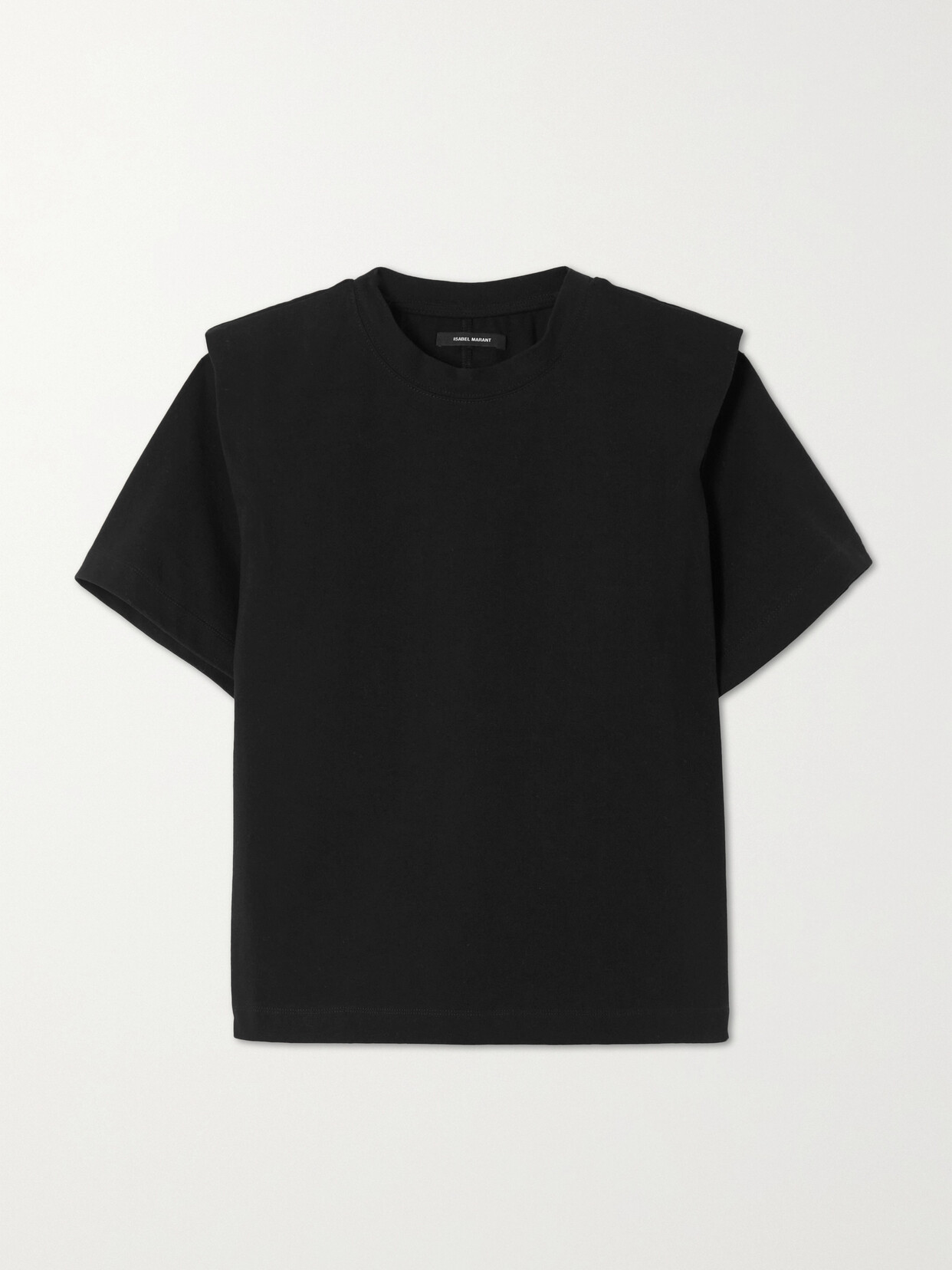 Isabel Marant Zelitos Pleated Cotton-jersey T-shirt In Black
