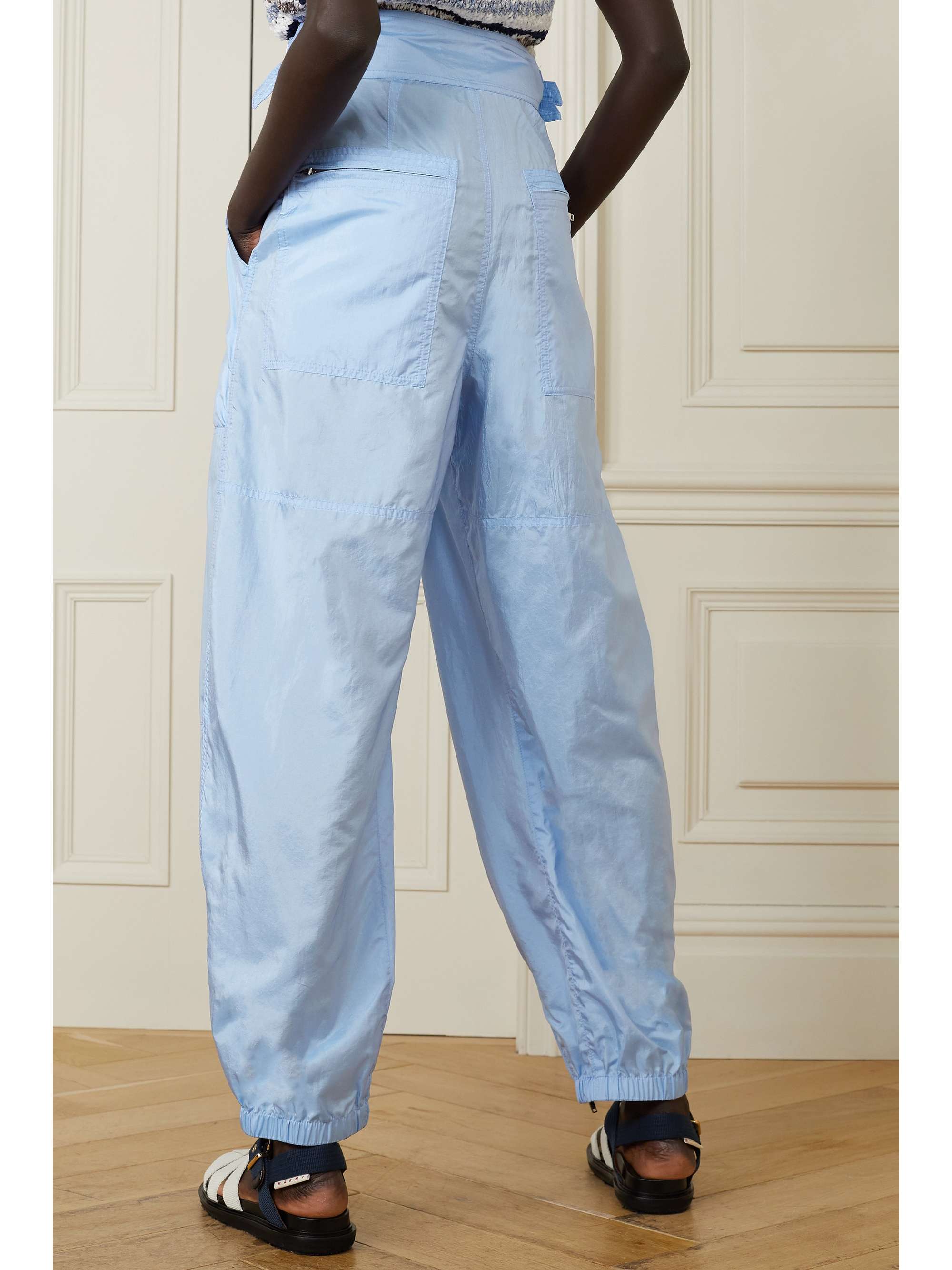ISABEL MARANT Olga zip-detailed pleated shell tapered pants