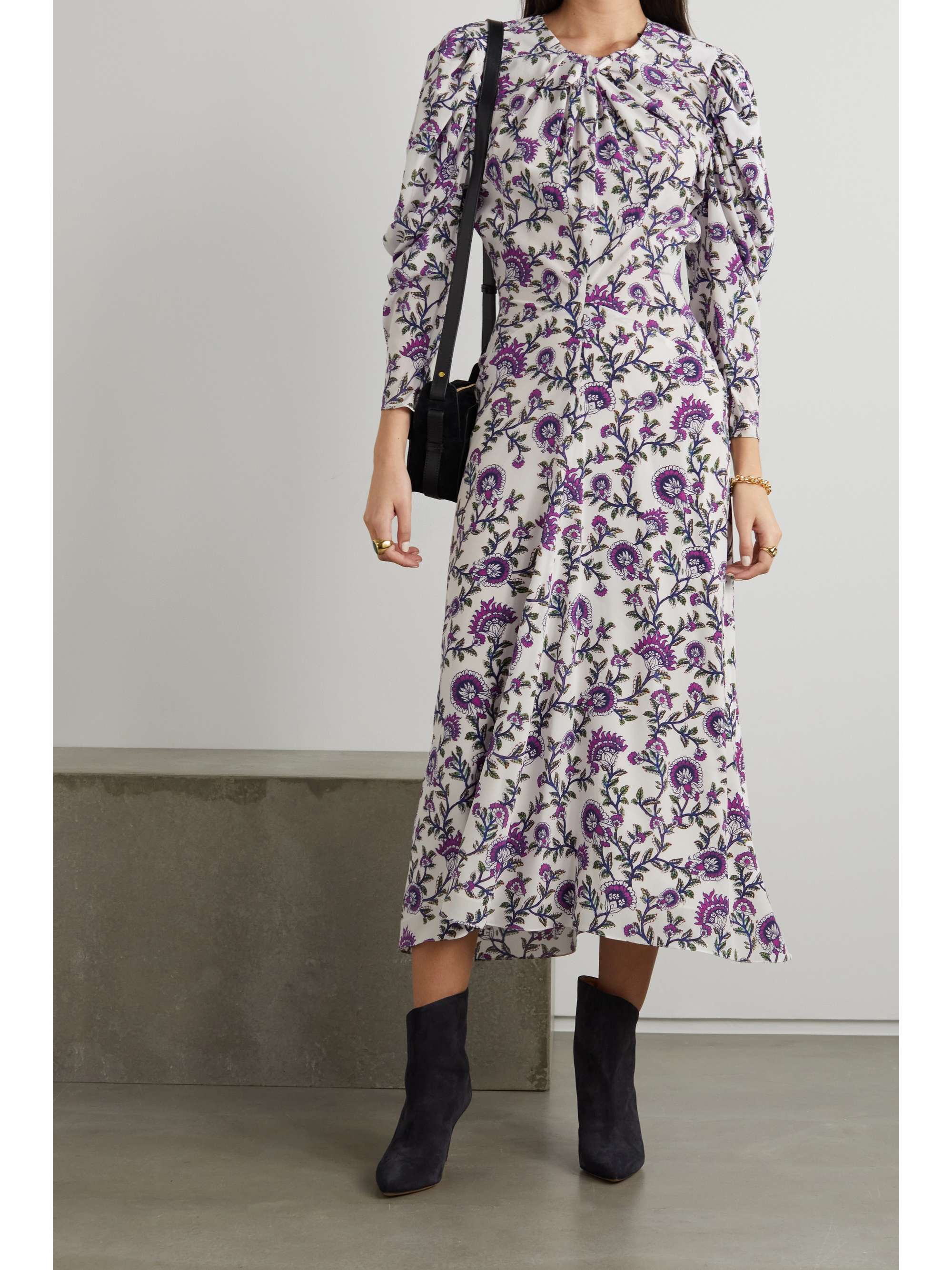 ISABEL MARANT Baga floral-print silk-blend midi dress