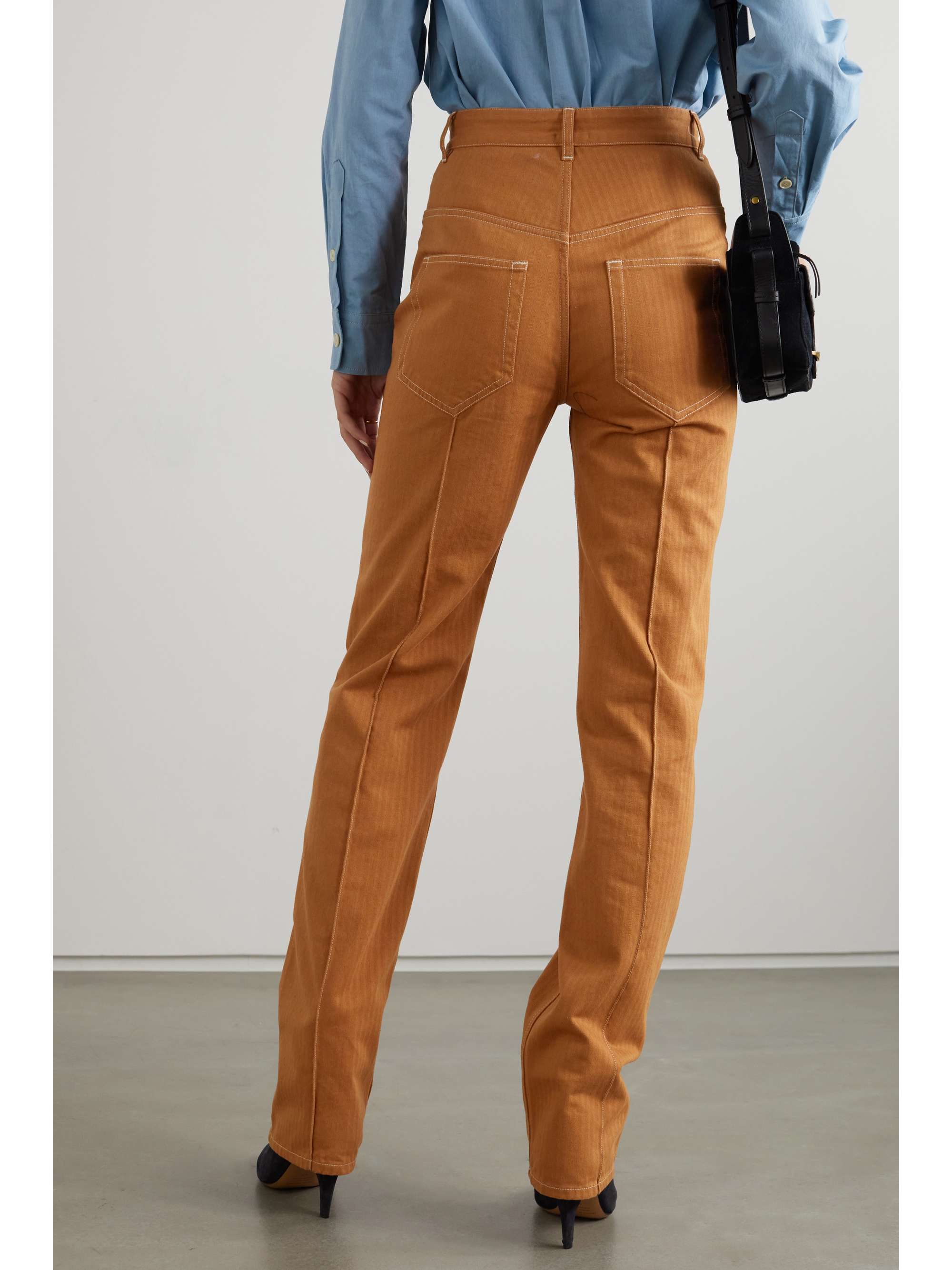 ISABEL MARANT Lirokae herringbone cotton slim-leg pants