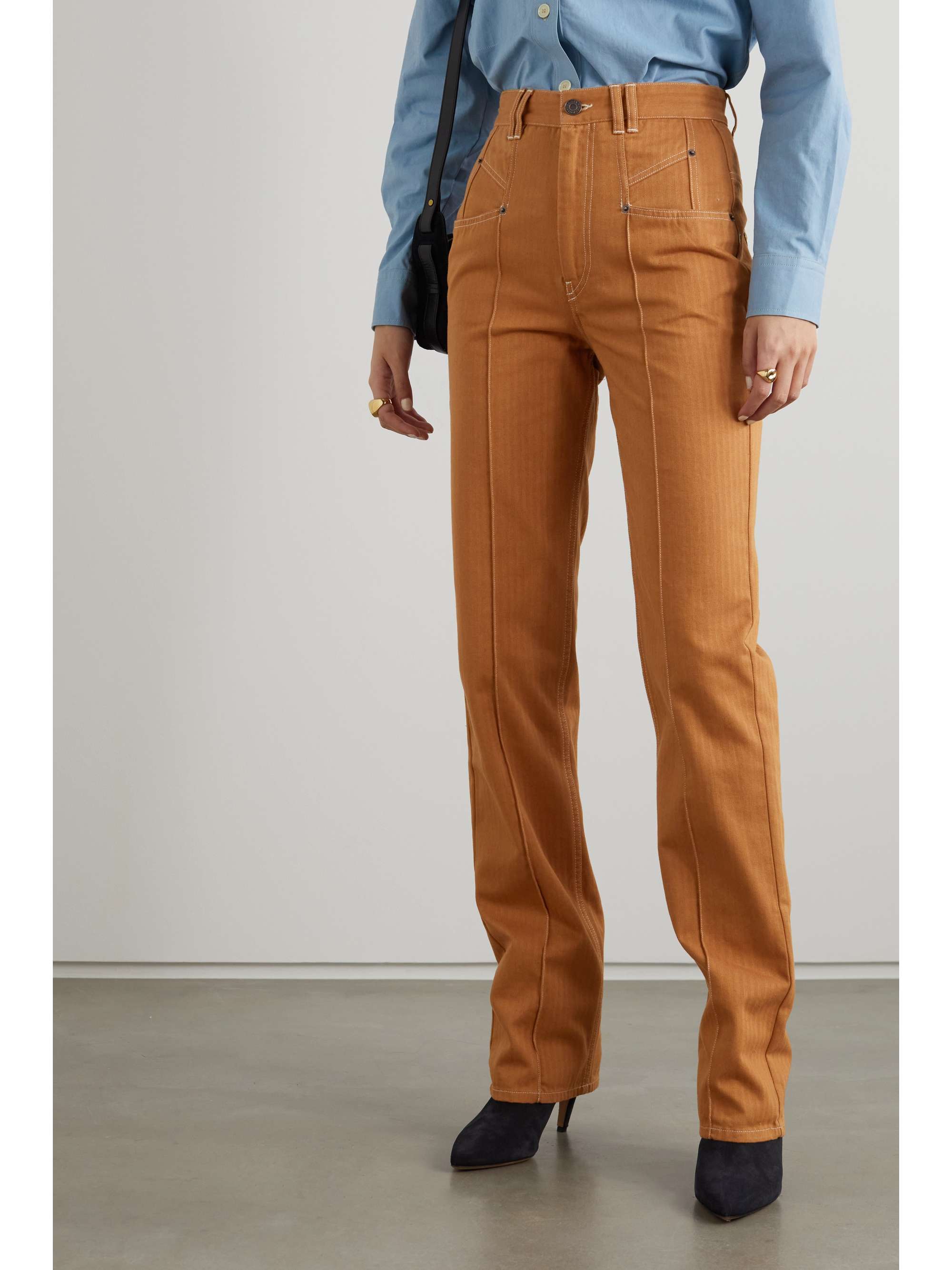 ISABEL MARANT Lirokae herringbone cotton slim-leg pants