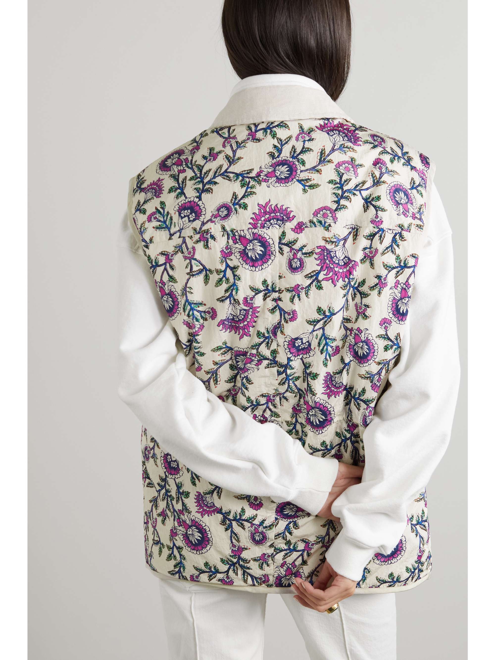 ISABEL MARANT Almara padded floral-print shell vest