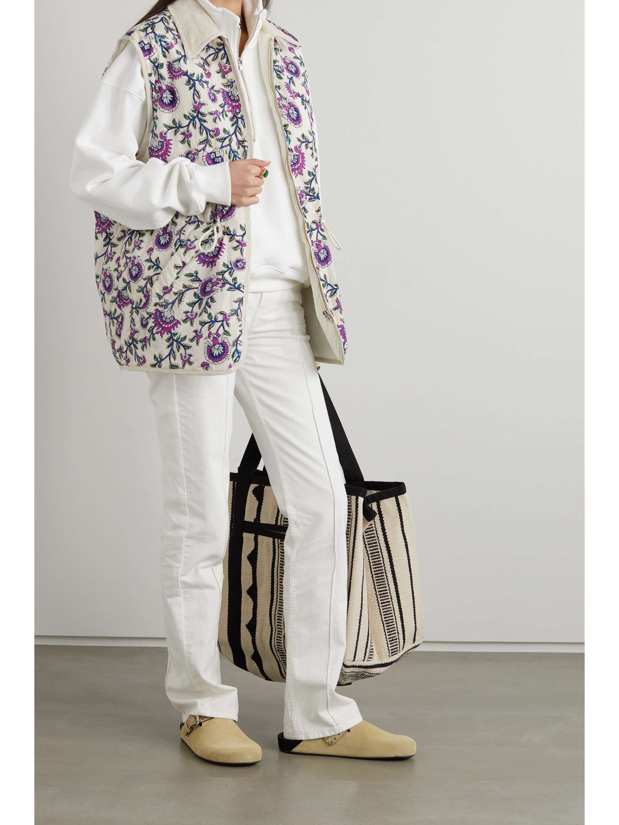 ISABEL MARANT Almara padded floral-print shell vest