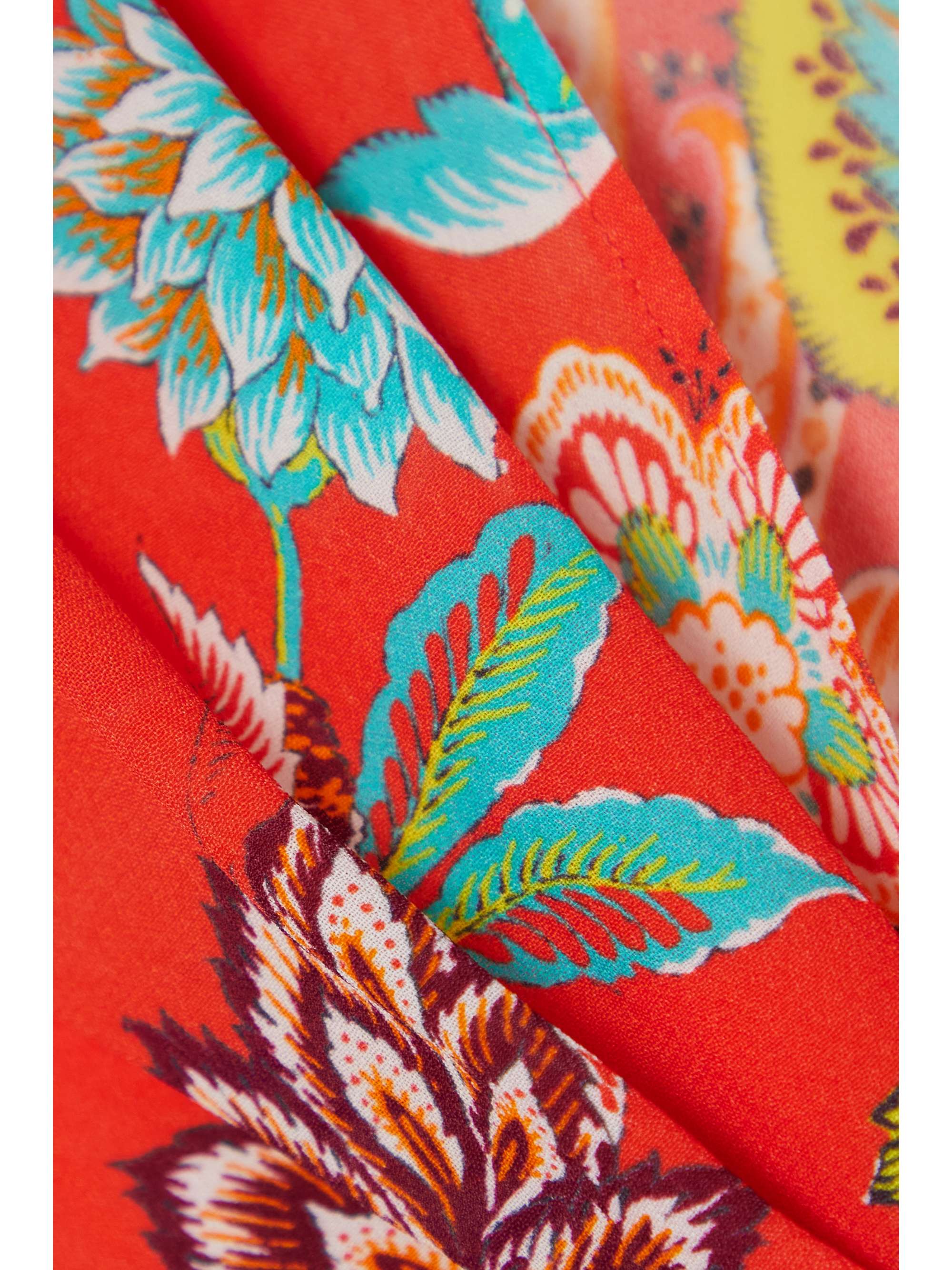 ETRO May cropped tie-front printed crepe blouse