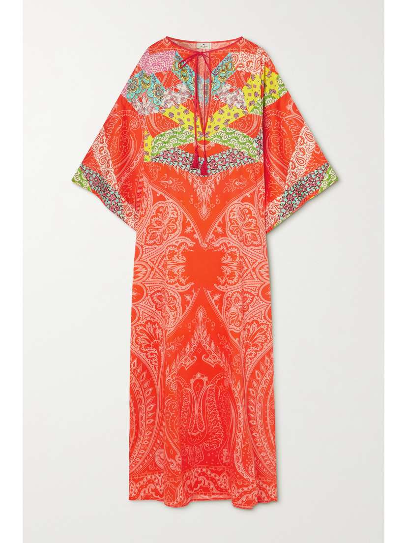Etro Heroes Tasseled Pasiley-print Cotton-voile Kaftan