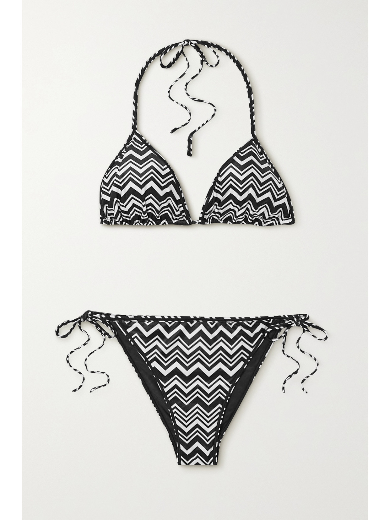 Missoni Mare Metallic Printed Halterneck Triangle Bikini In Black